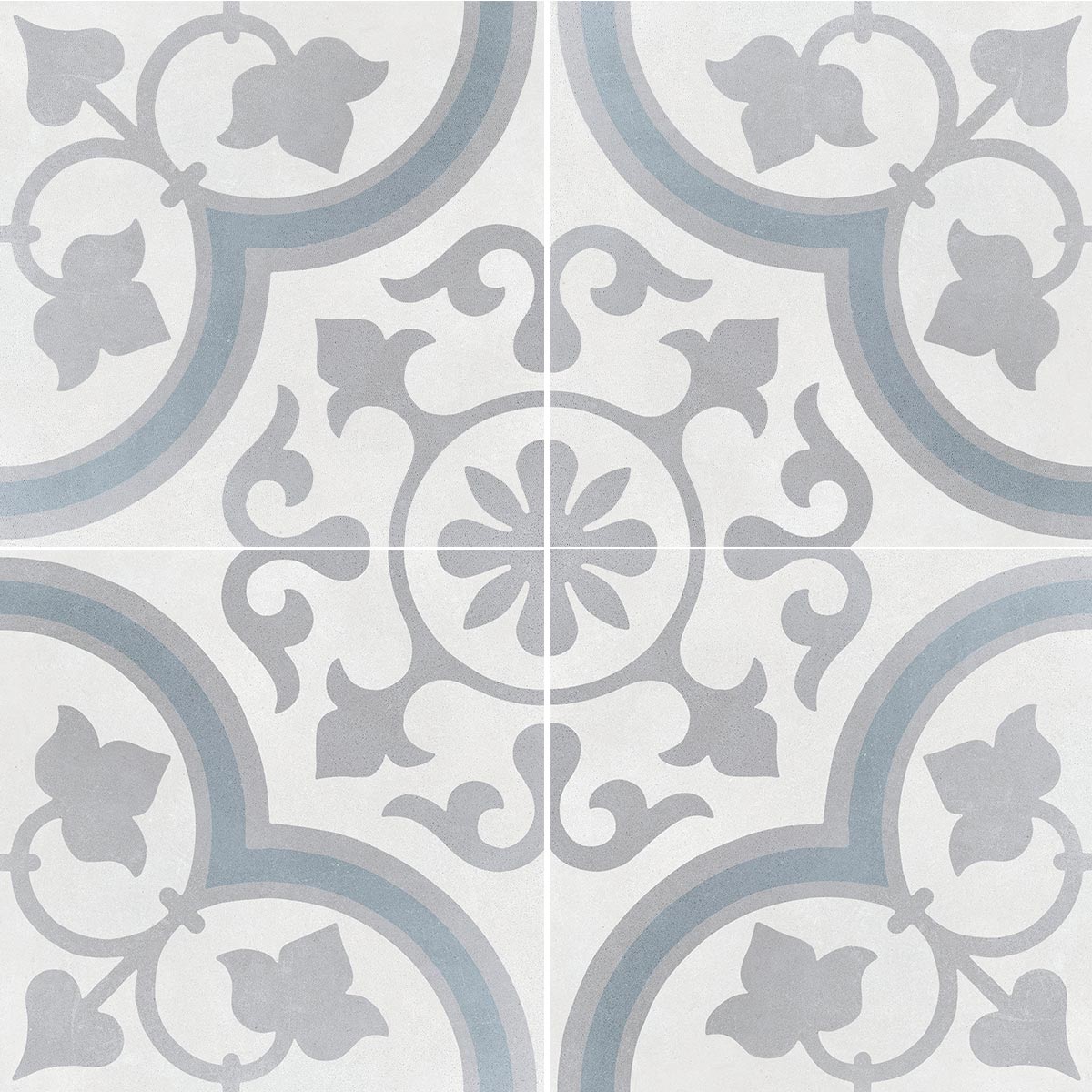 Havana Silver Ornate Matt Porcelain Tile 22 x 22cm