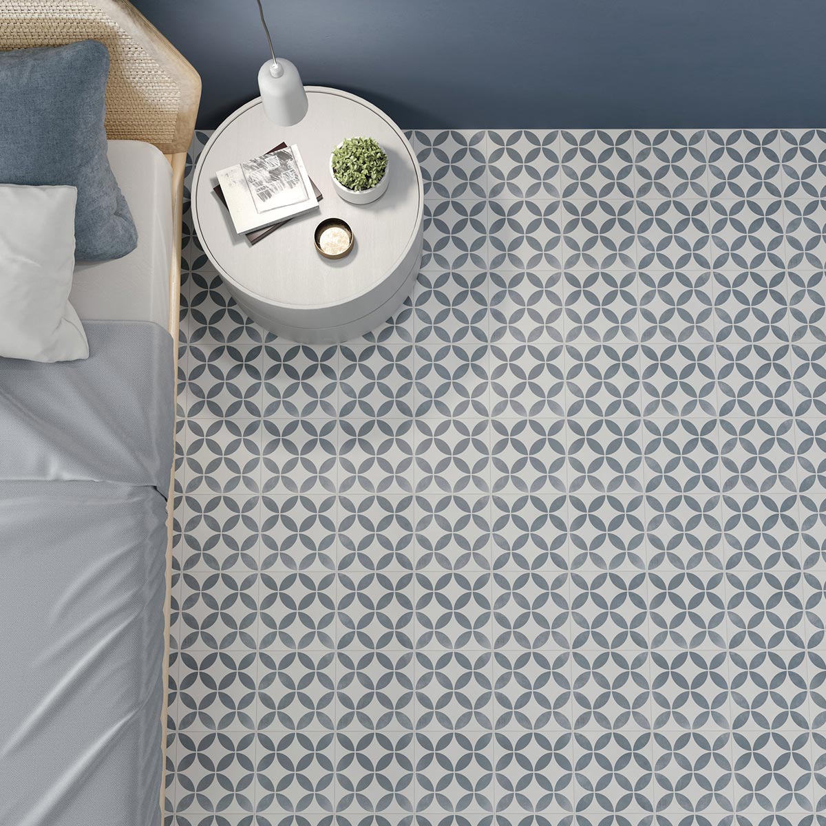 Havana White Petals Matt Porcelain Tile 22 x 22cm