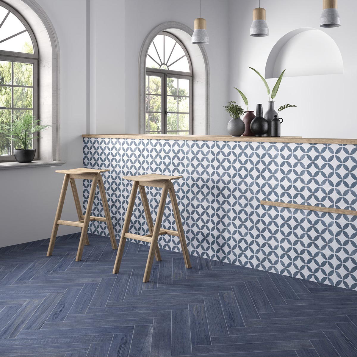 Havana White Petals Matt Porcelain Tile 22 x 22cm