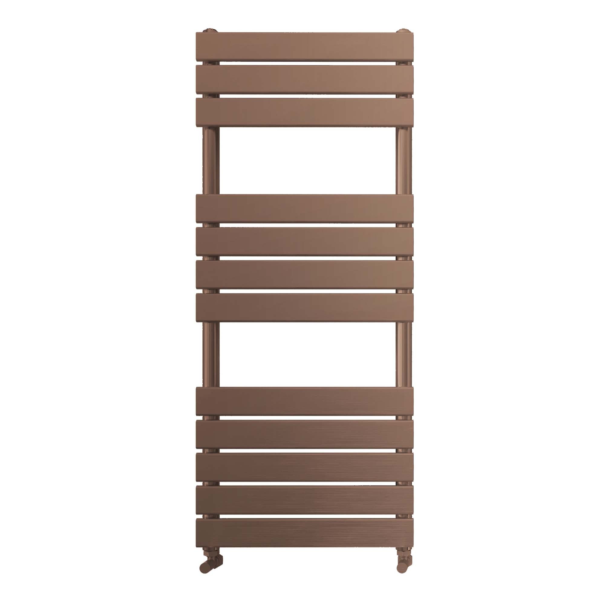 harper designer heated towel rail 1200x450mm brushed bronze