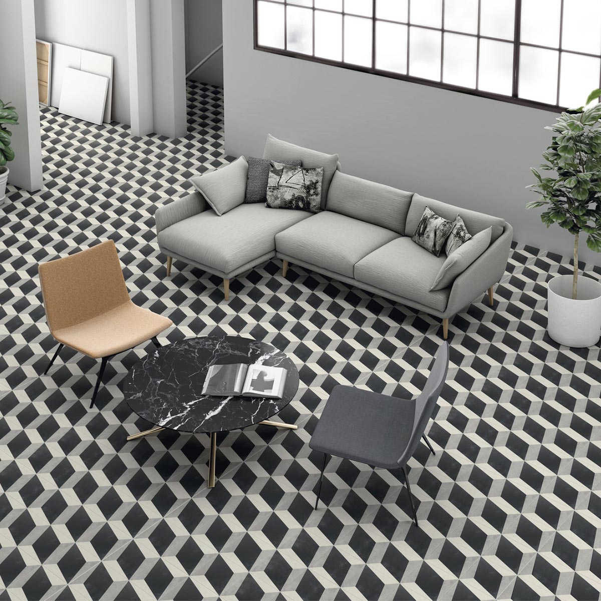 Cuban Block Matt Porcelain Tile 22 x 22cm