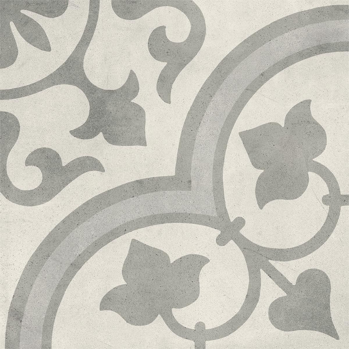 Cuban Silver Ornate Matt Porcelain Tile 22 x 22cm