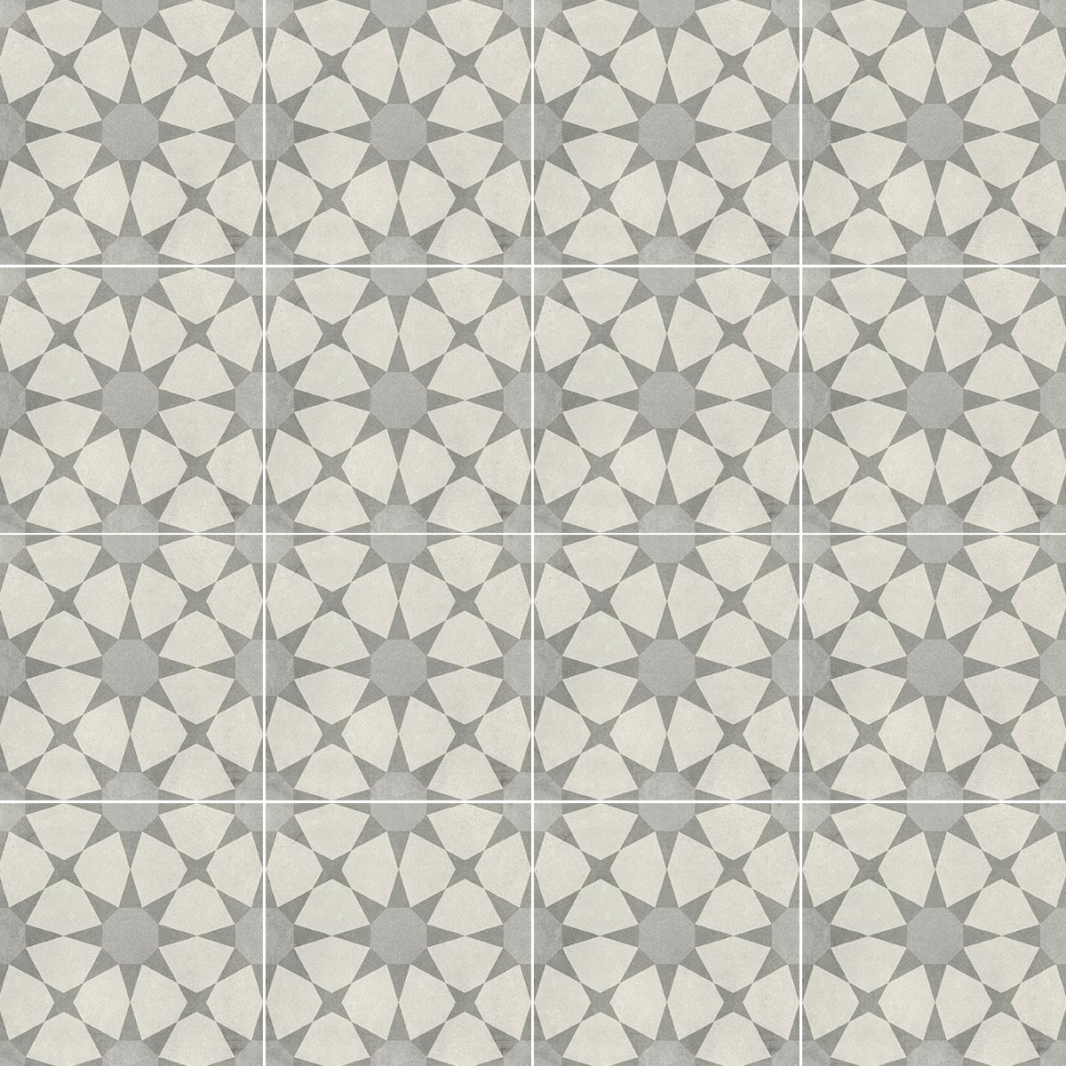 Cuban Silver Star Matt Porcelain Tile 22 x 22cm
