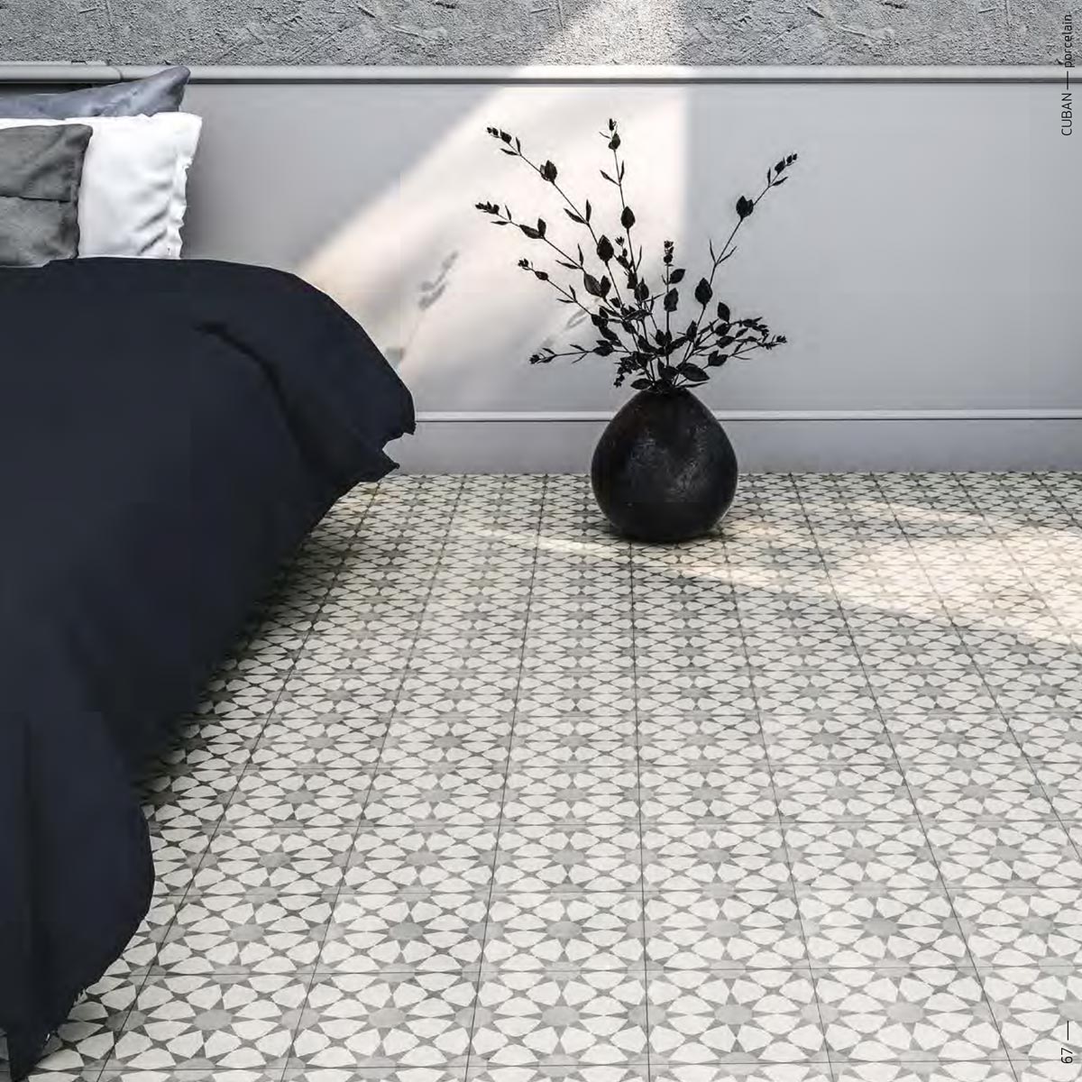 Cuban Silver Star Matt Porcelain Tile 22 x 22cm