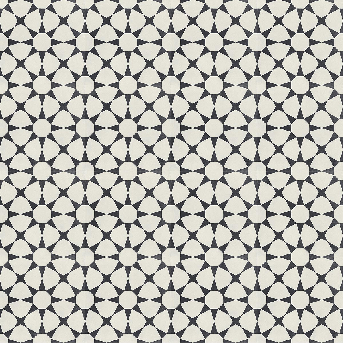 Cuban White Star Matt Porcelain Tile 22 x 22cm