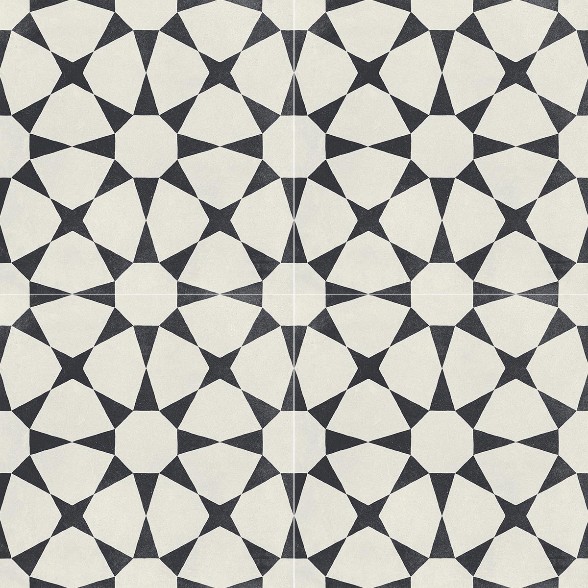 Cuban White Star Matt Porcelain Tile 22 x 22cm