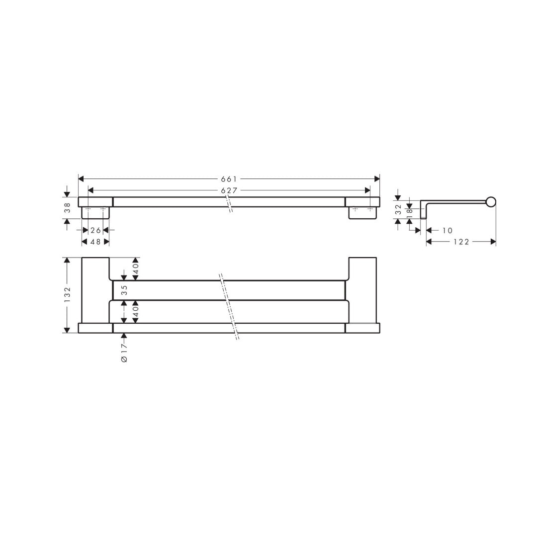 Hansgrohe AddStoris S Double Bath Towel Rail