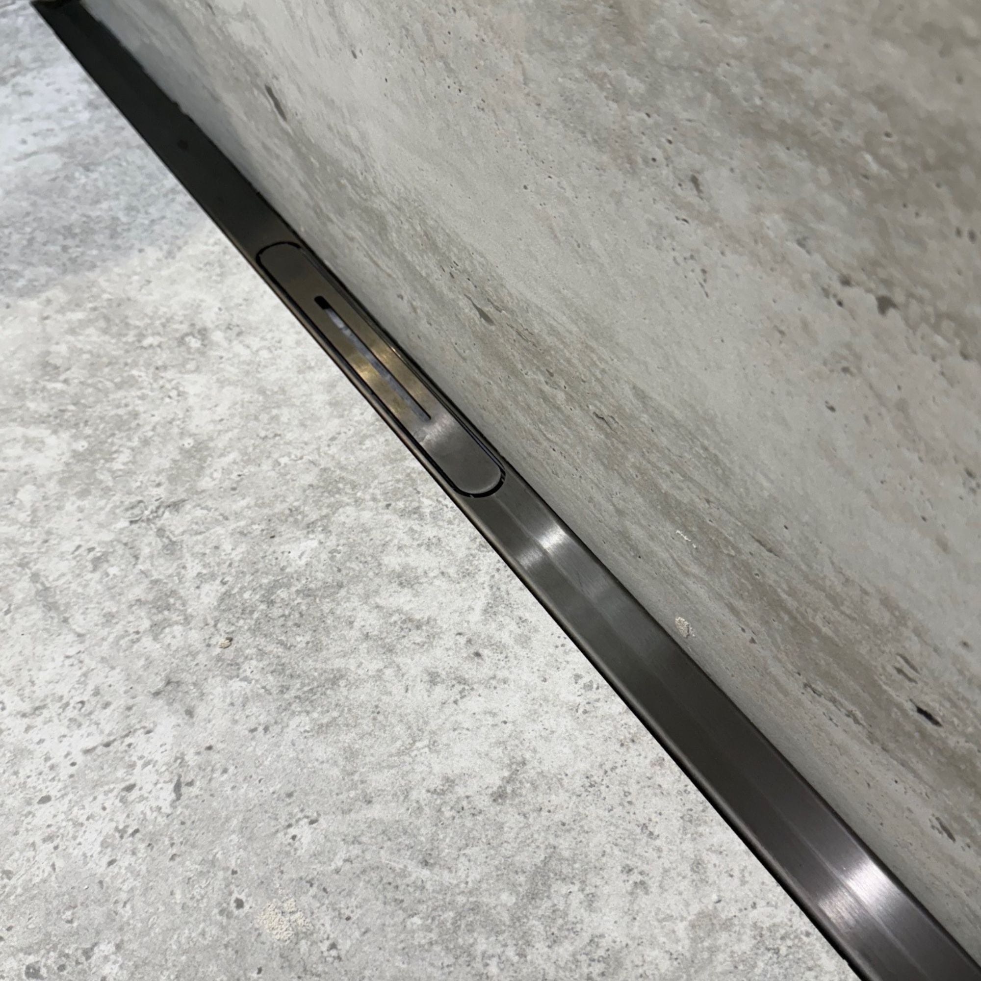 image i-drain aio linear shower drain 58mm high gunmetal