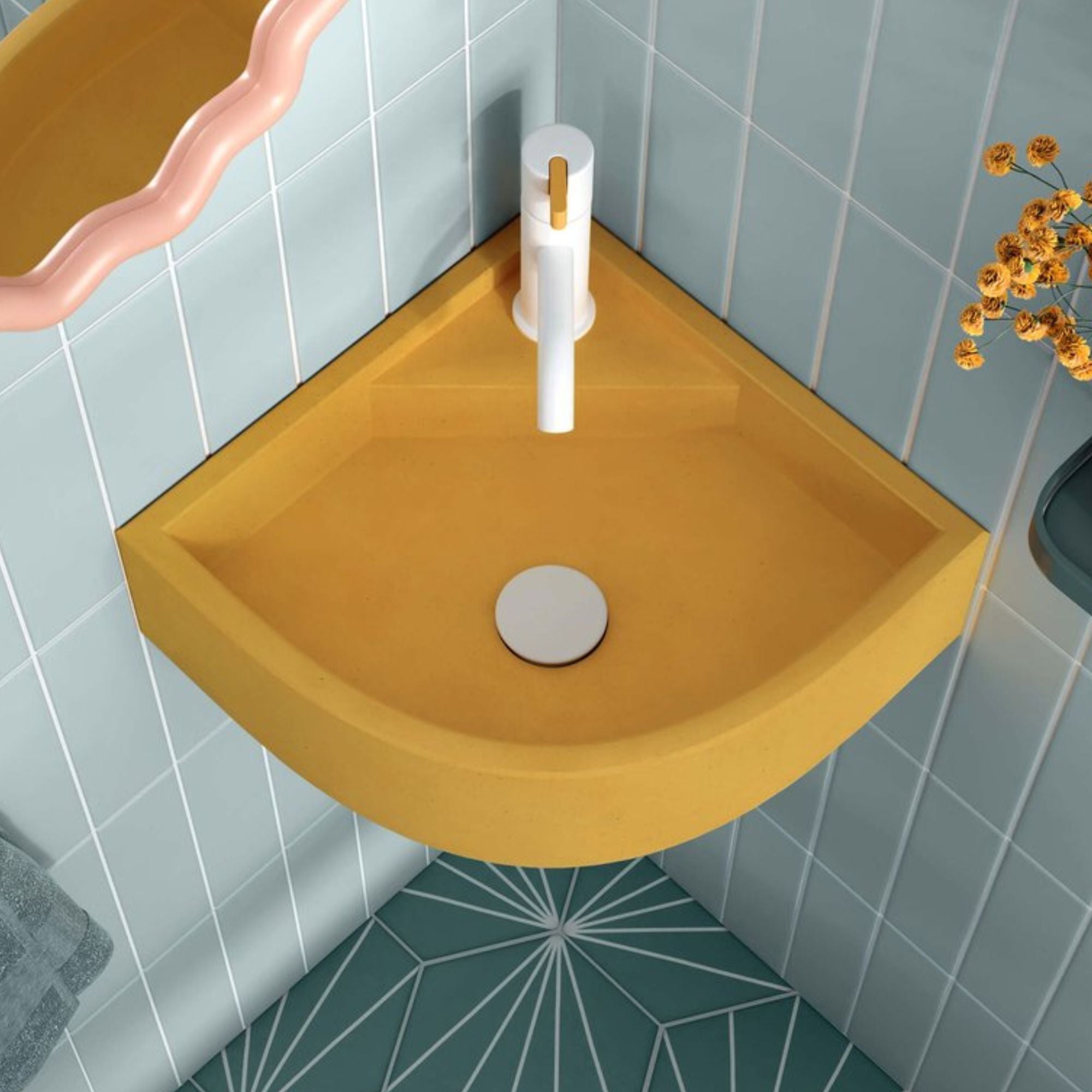 Kast Demi Corner Wall-Mounted Concrete Basin