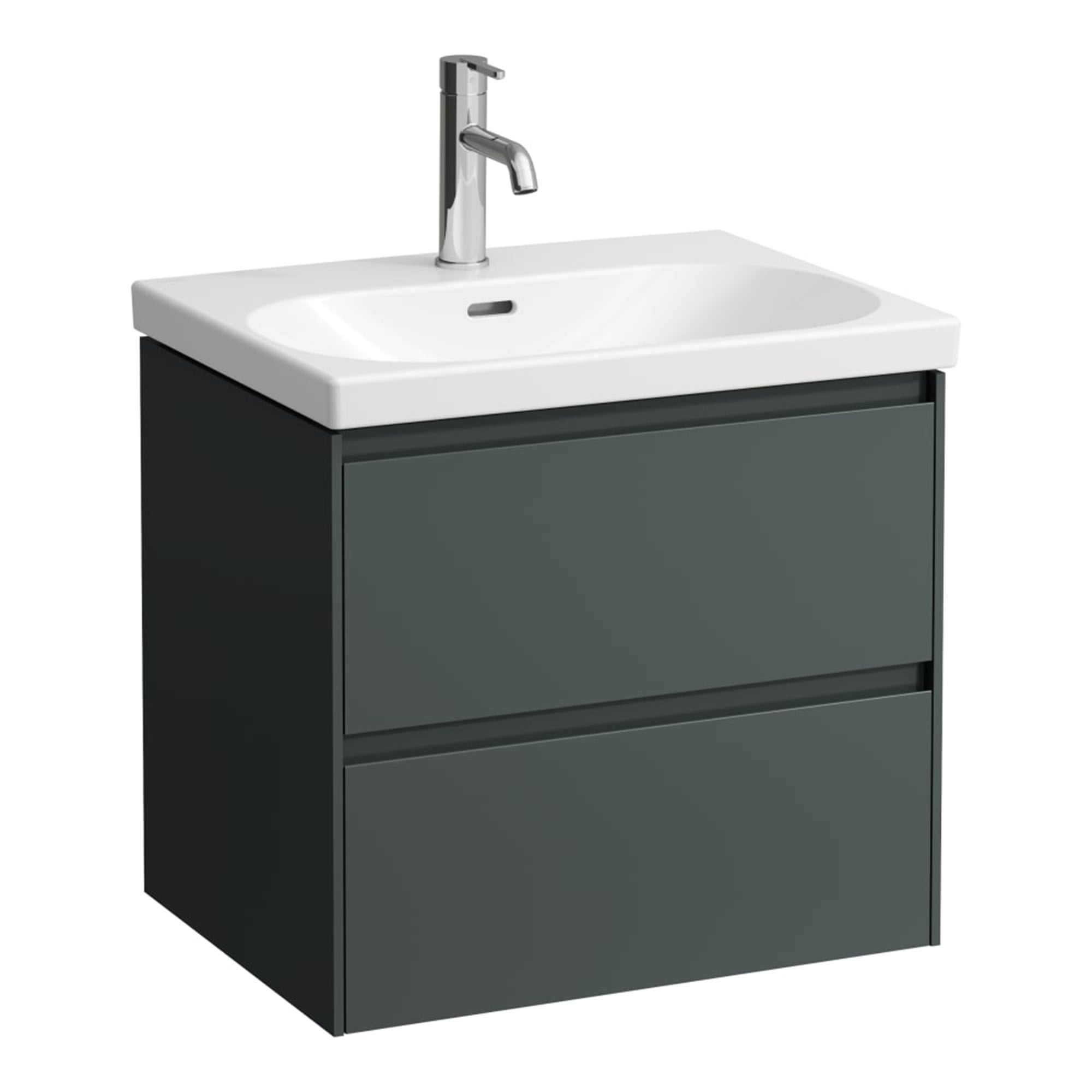 laufen lani 600 wall mounted vanity unit with ceramic washbasin traffic grey