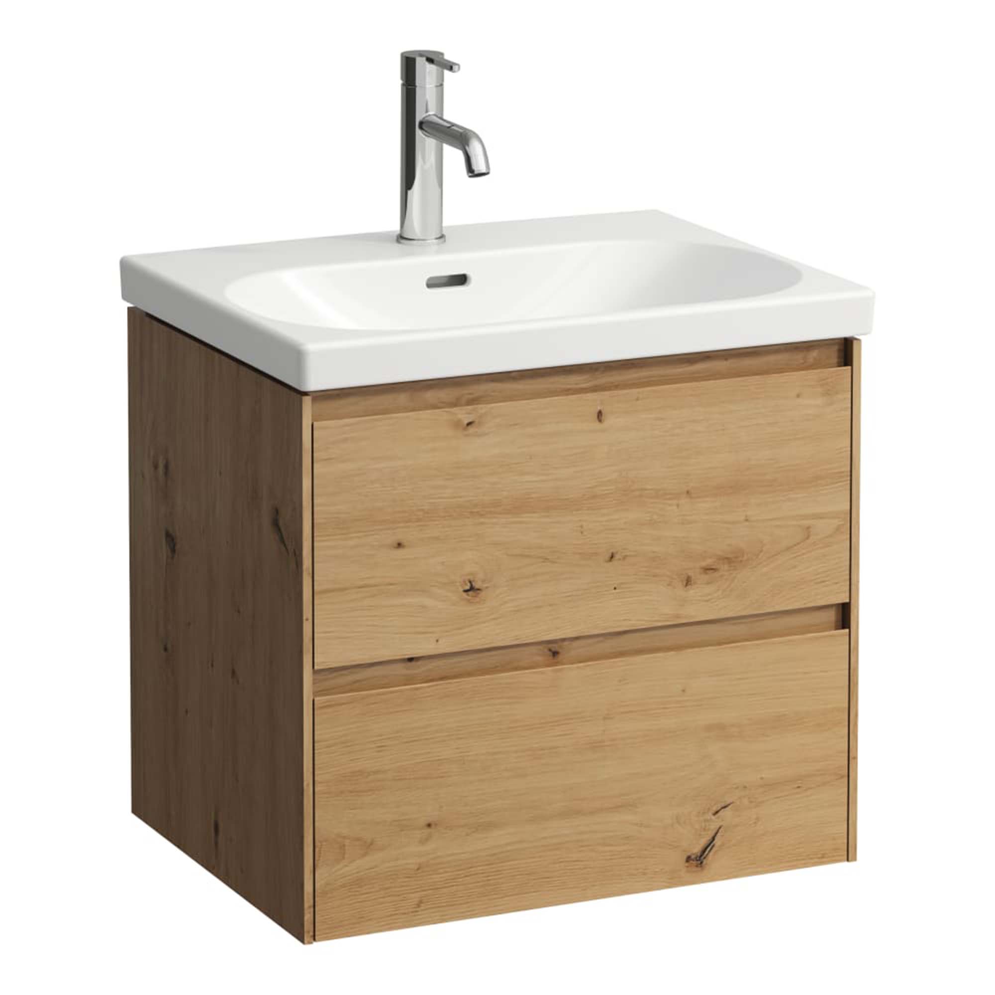 laufen lani 600 wall mounted vanity unit with ceramic washbasin wild oak