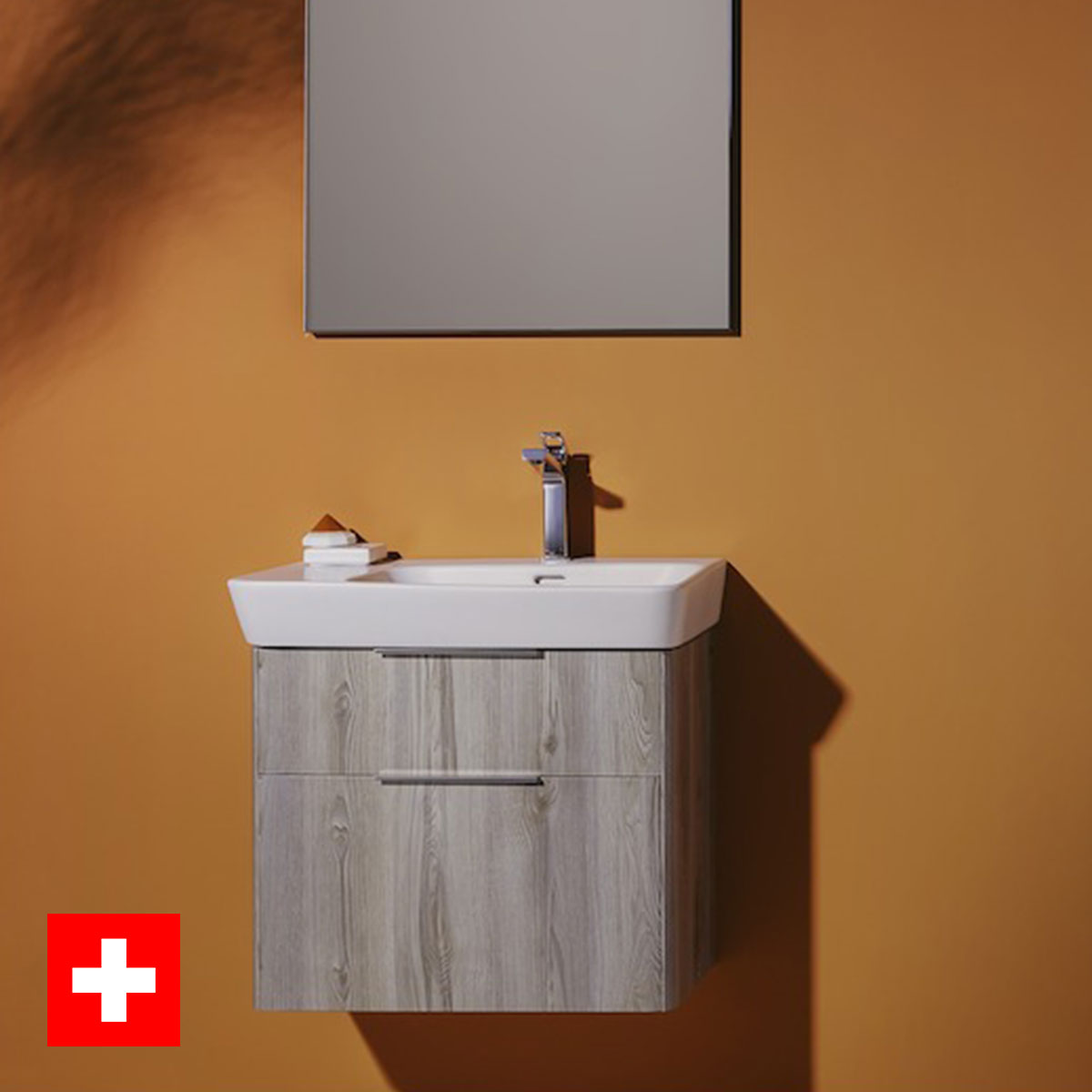 Laufen Moderna Compact Two Drawer Wall Hung Vanity Unit With Washbasin