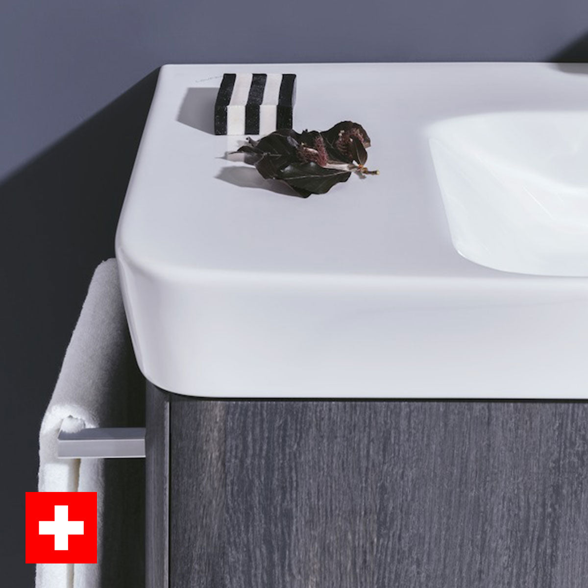 Laufen Moderna 840 Two Drawer Wall Hung Vanity Washbasin Unit With Shelf Surface
