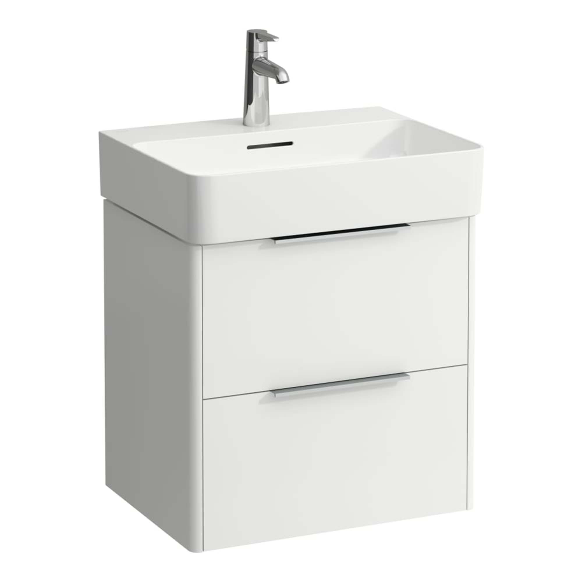 Laufen val 550 2 drawer wall hung vanity ceramic washbasin matt white
