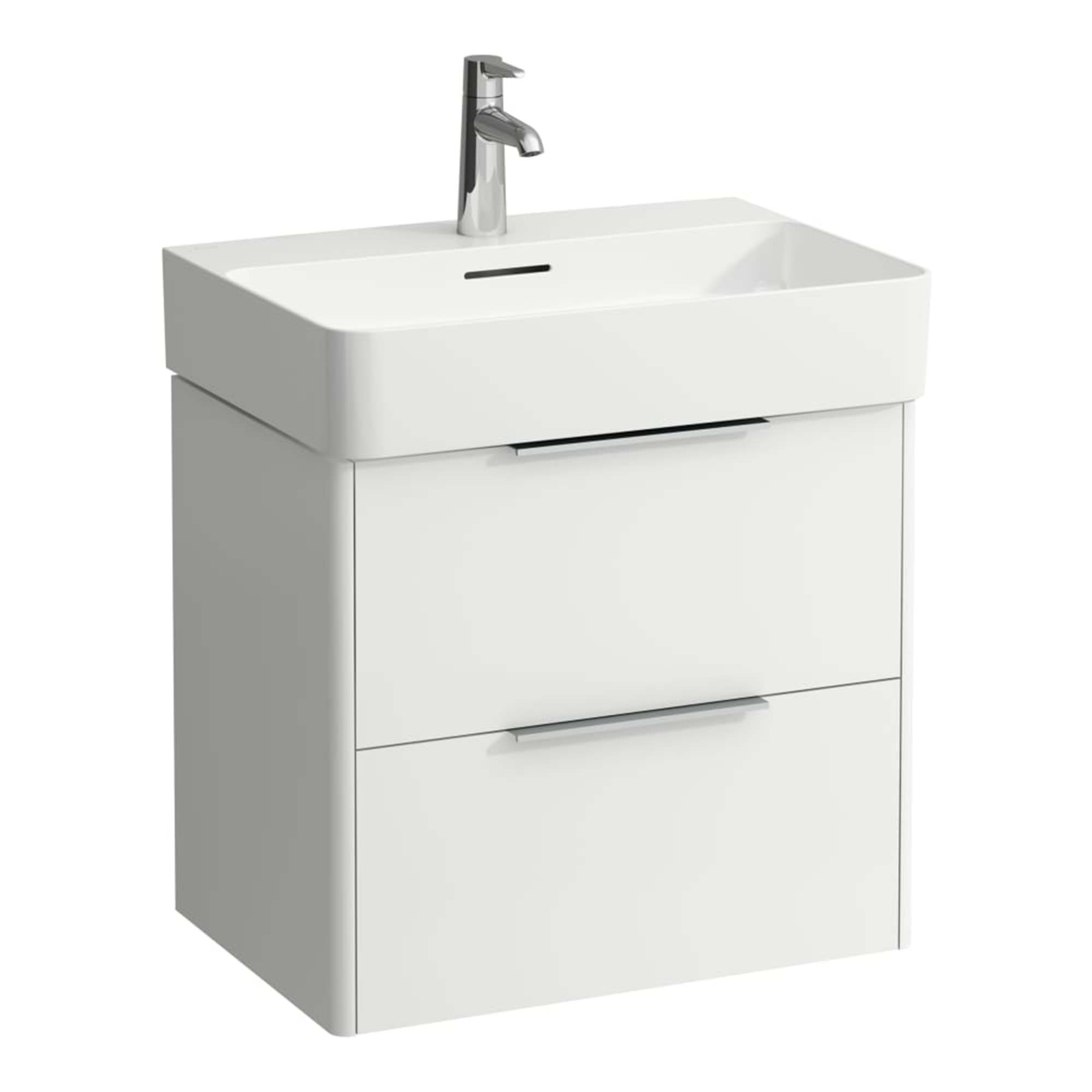 Laufen val 600 2 drawer wall hung vanity ceramic washbasin matt white