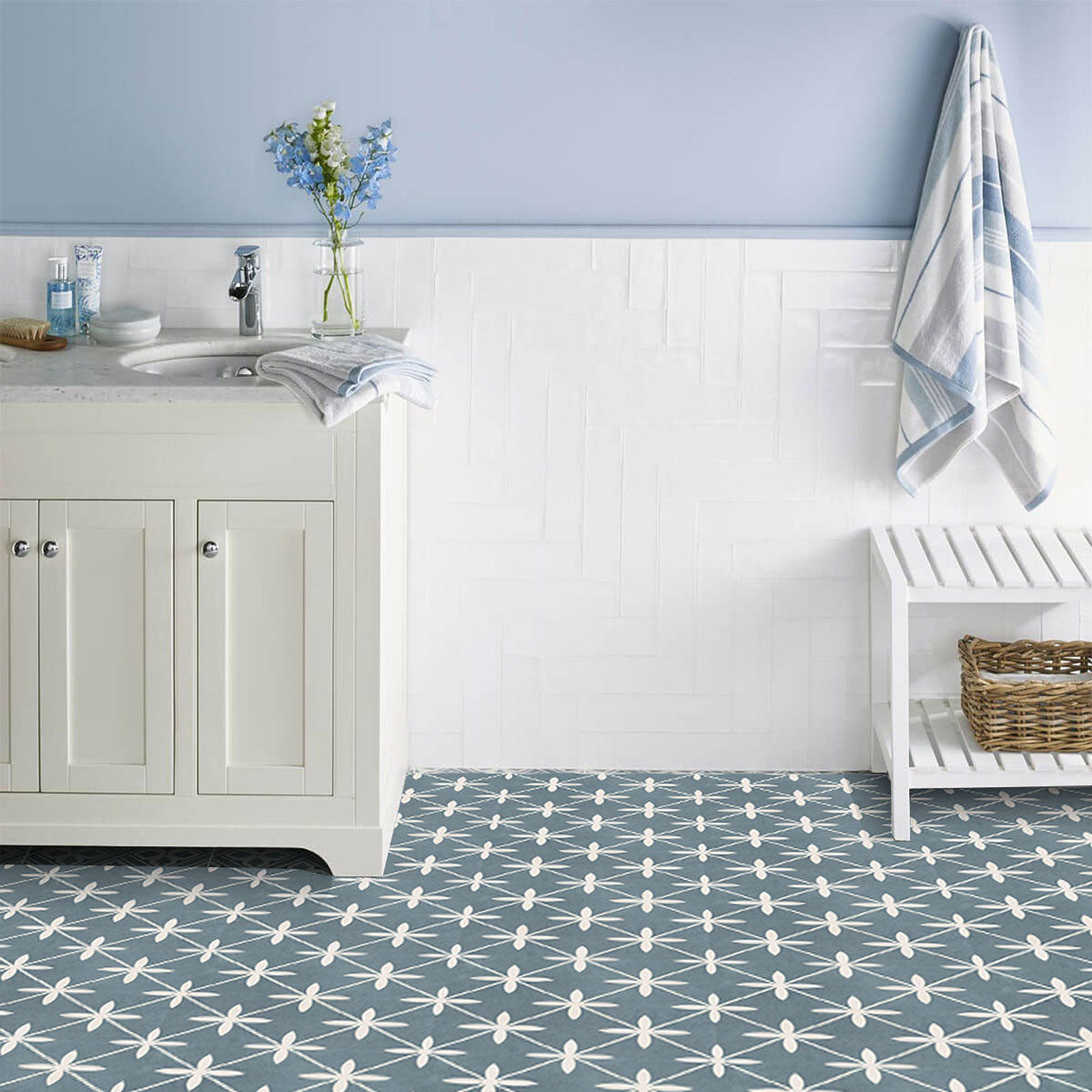York Blue Floor And Wall Tile 33cm x 33cm