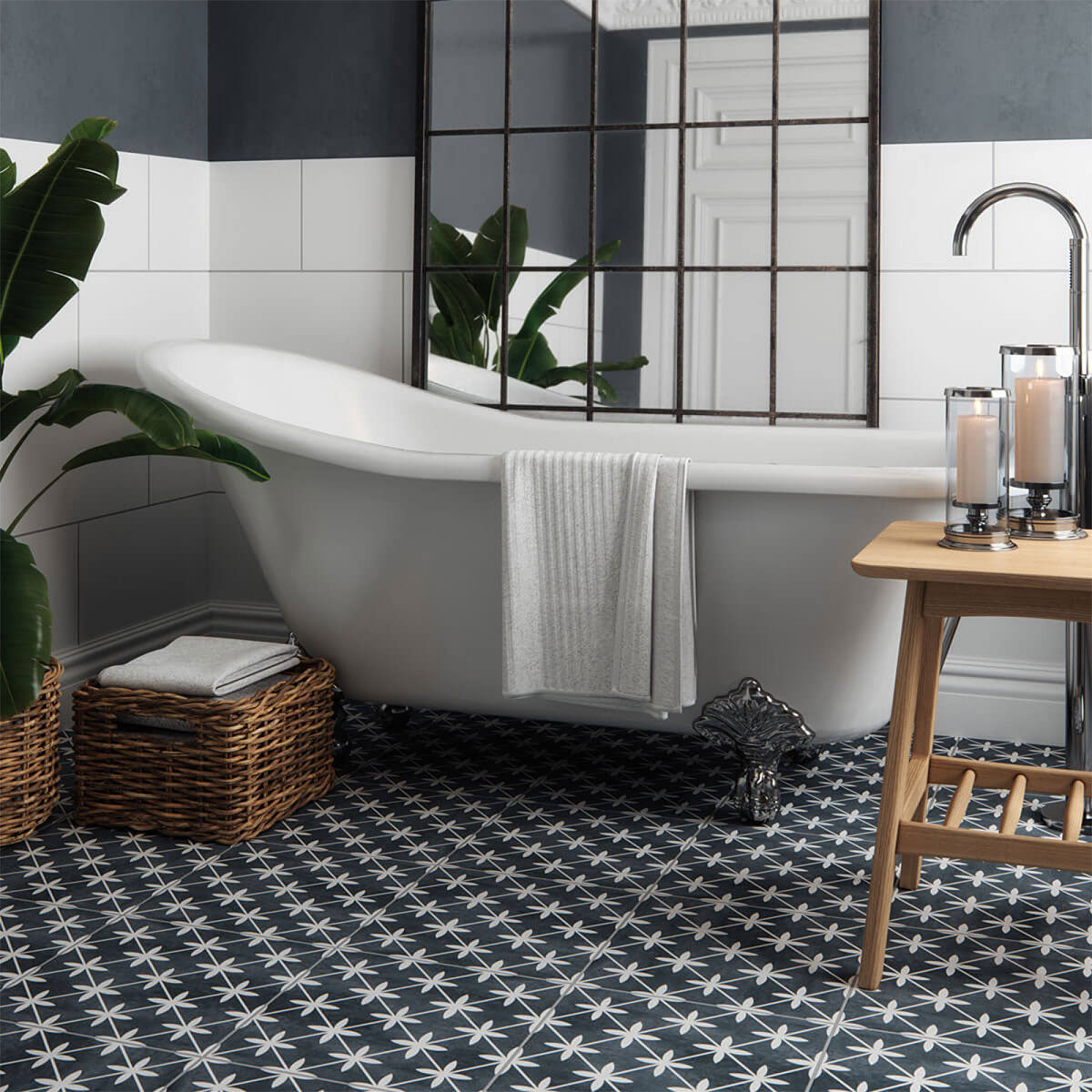 York Charcoal Wall and Floor Tile 33cm x 33cm