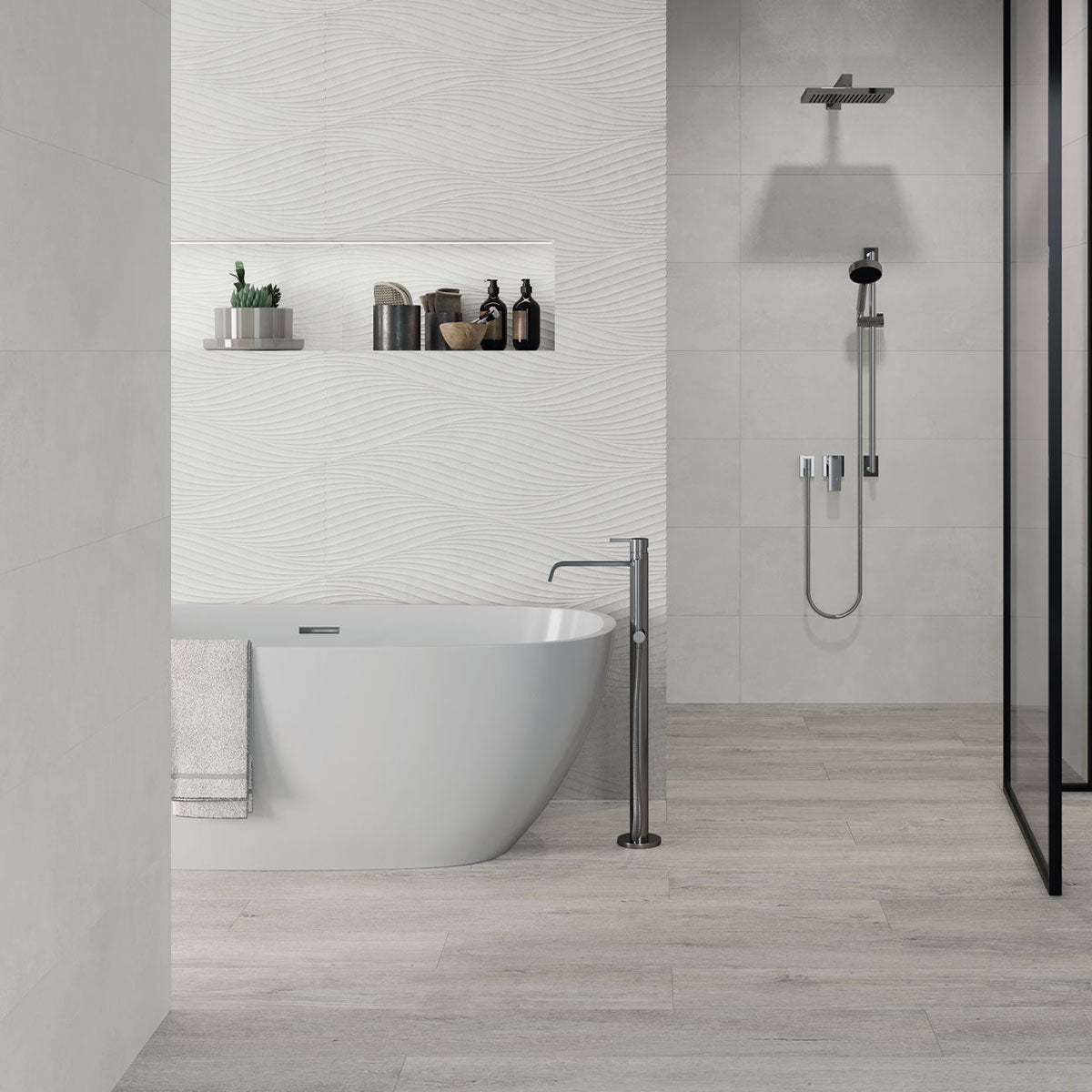 LENK Ash Wood-Effect Porcelain Tile Matt 20 x 120cm
