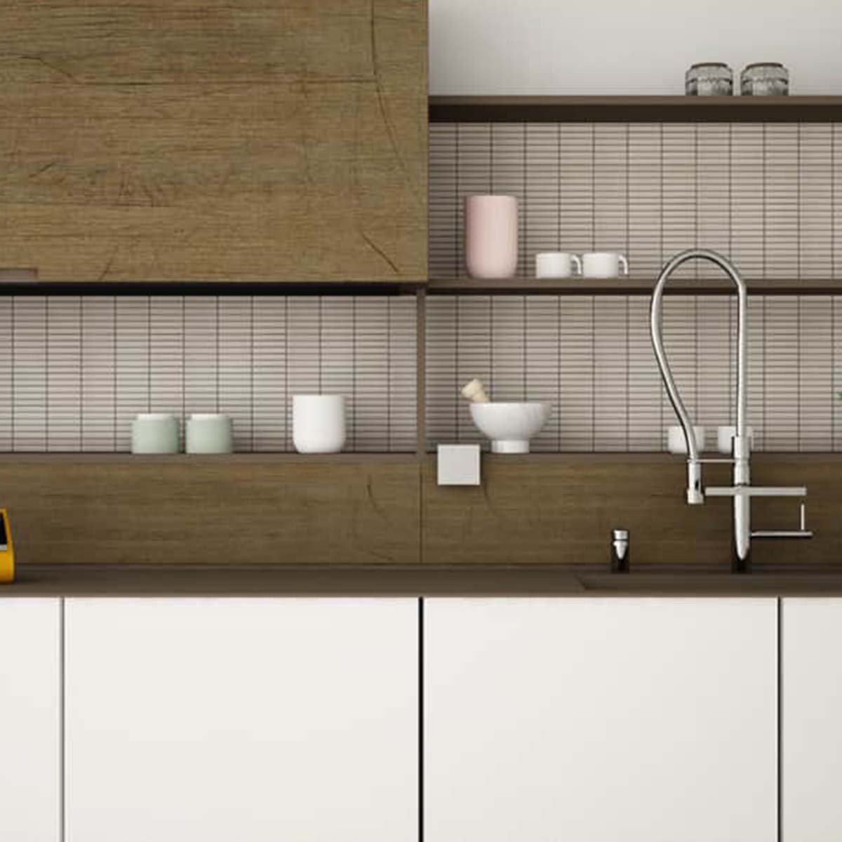 Linea Grigio Kit-Kat Mosaic Tile 30x29cm Lifestyle