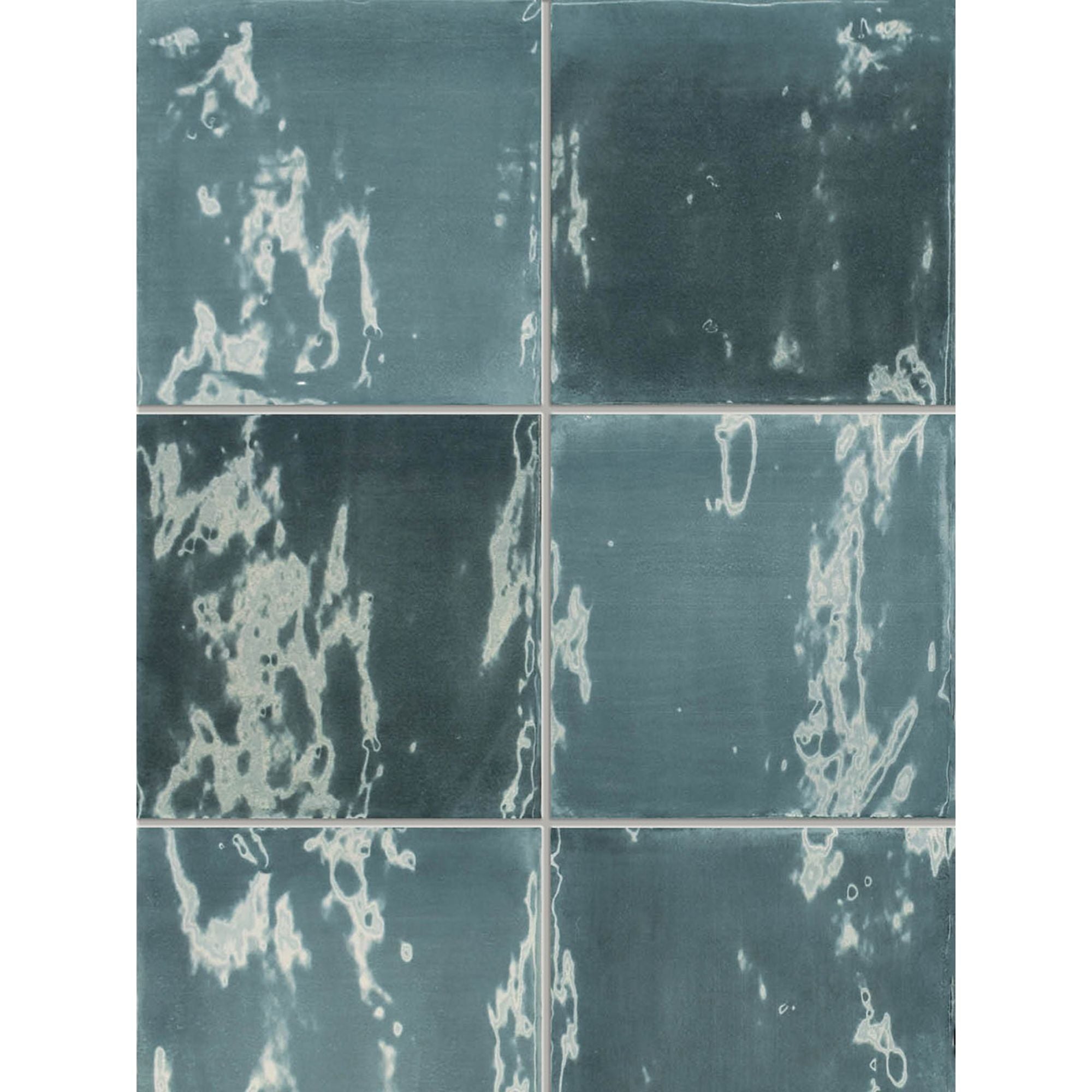 Lush Square Cerulean Wall Tile 12.5x12.5cm Gloss