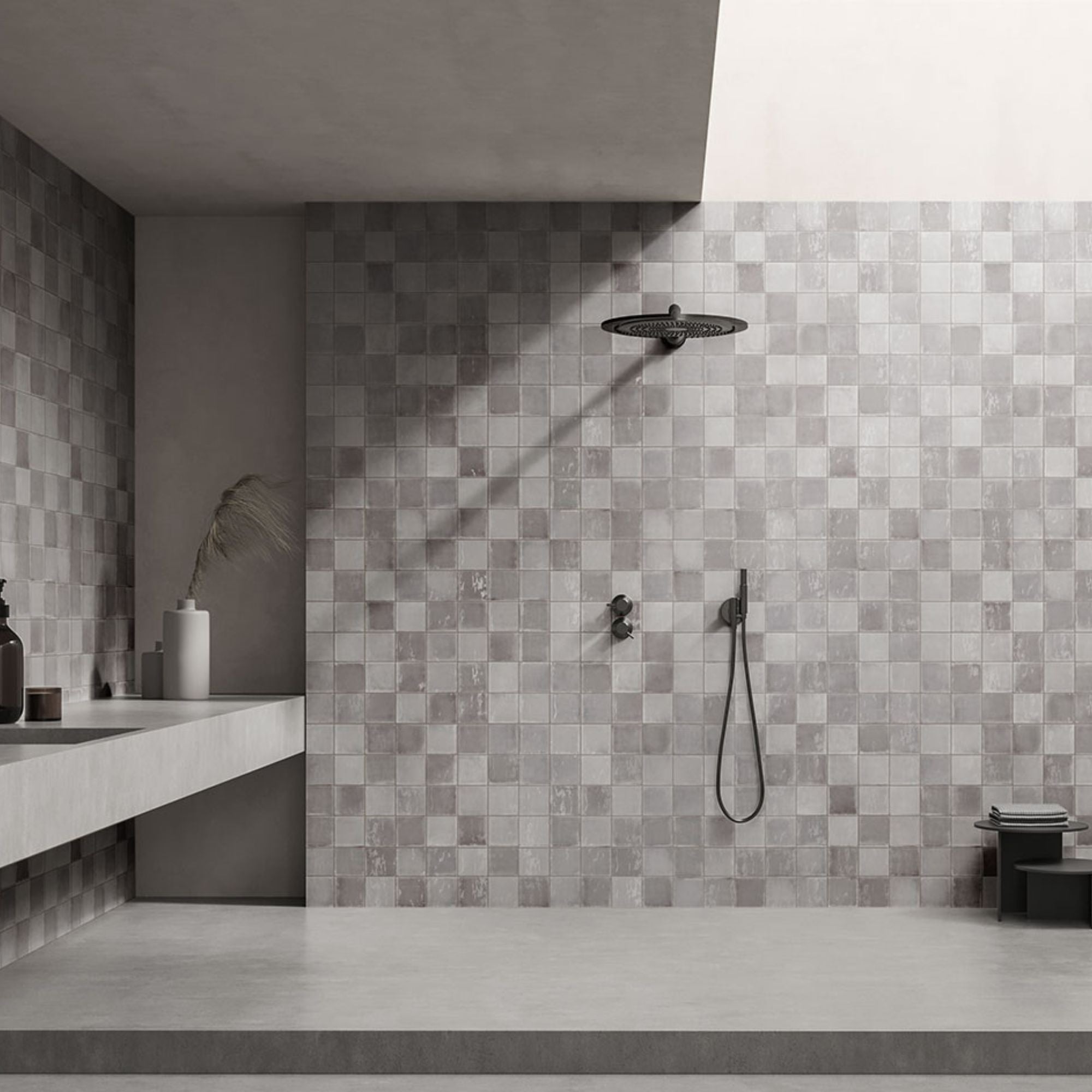 Lush Square Rain Wall Tile 12.5x12.5cm Gloss