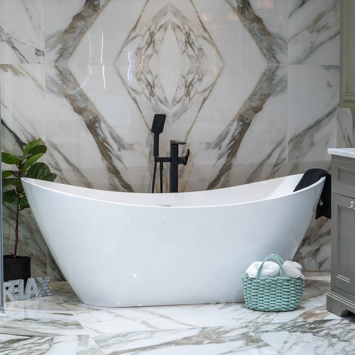 Granlusso Lusso Nova Double Slipper Freestanding Bath Acrylic - Gloss