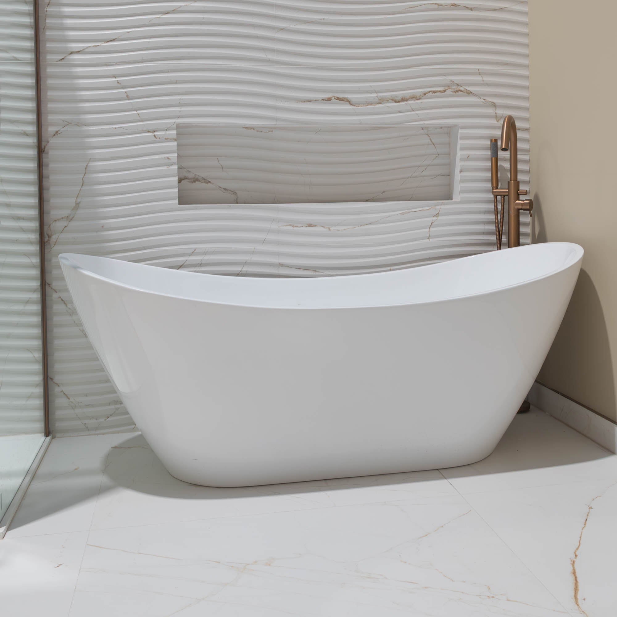 Granlusso™ d'Lusso Modern Double Slipper Freestanding Bath Acrylic - Gloss
