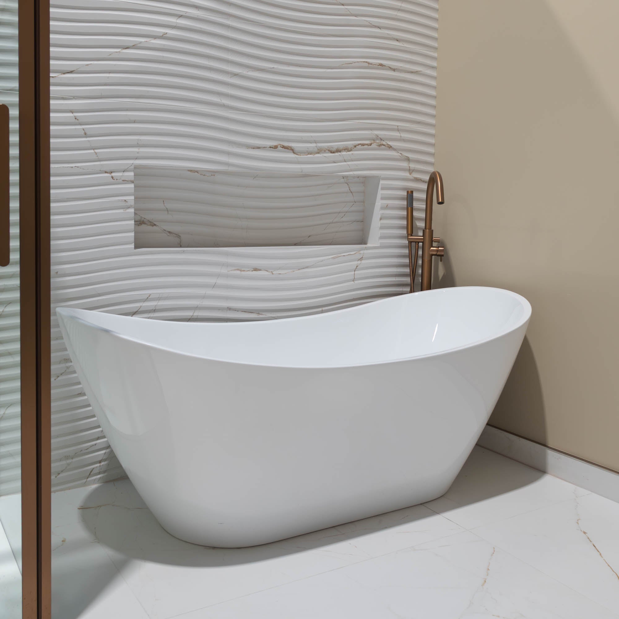 Granlusso™ d'Lusso Modern Double Slipper Freestanding Bath Acrylic - Gloss