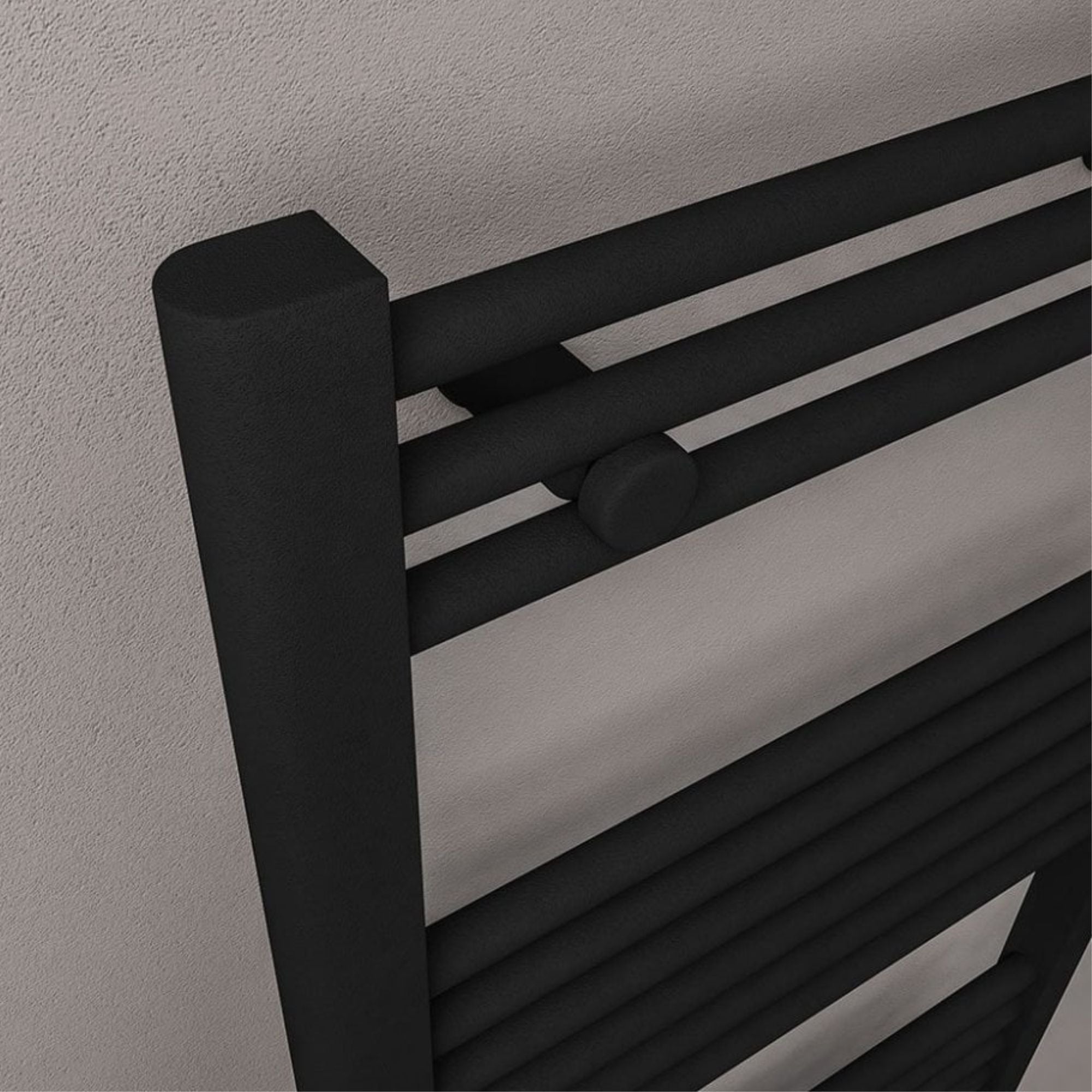Madrid Dry Element Electric Heated Towel Rail With On & Off Button Matt Black