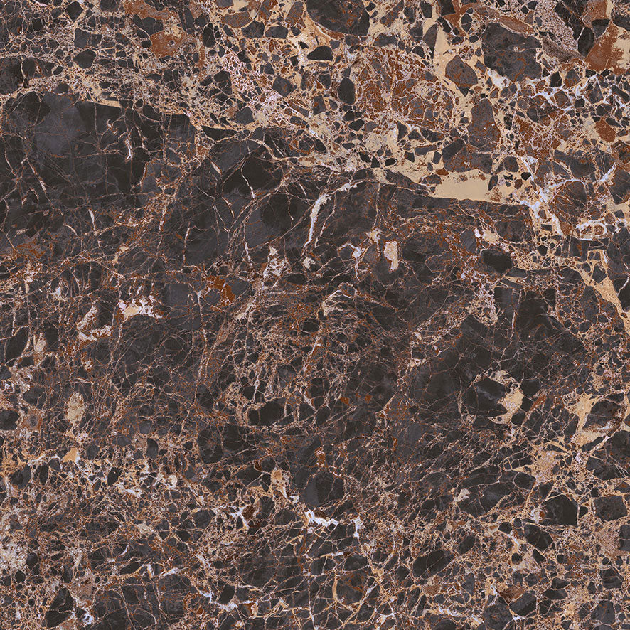 Majestic Dark Emperador Marble Effect Porcelain Tile 30x30cm Matt