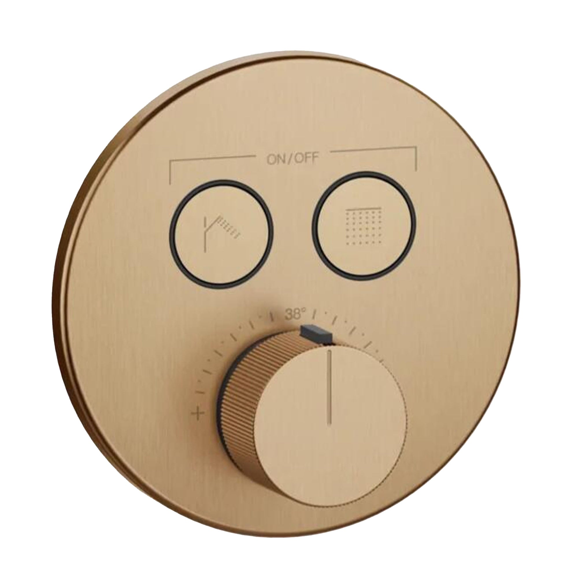 manzoni 2 outlet thermostatic shower valve warm bronze brushed