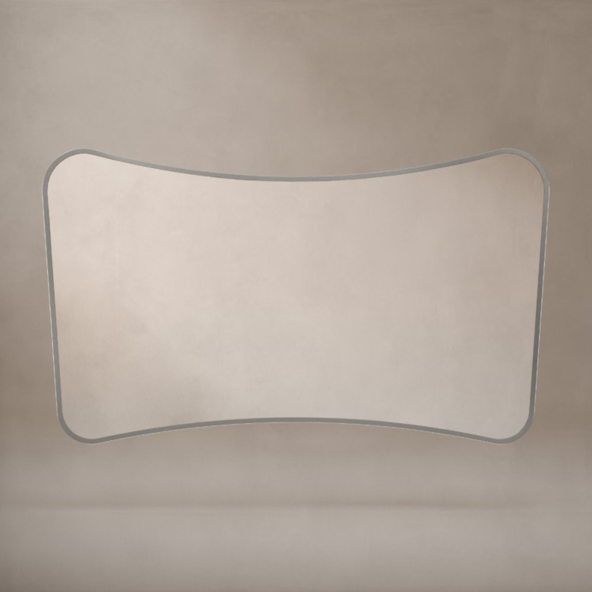 Marina Organic Shaped Bathroom Mirror Brushed Nickel