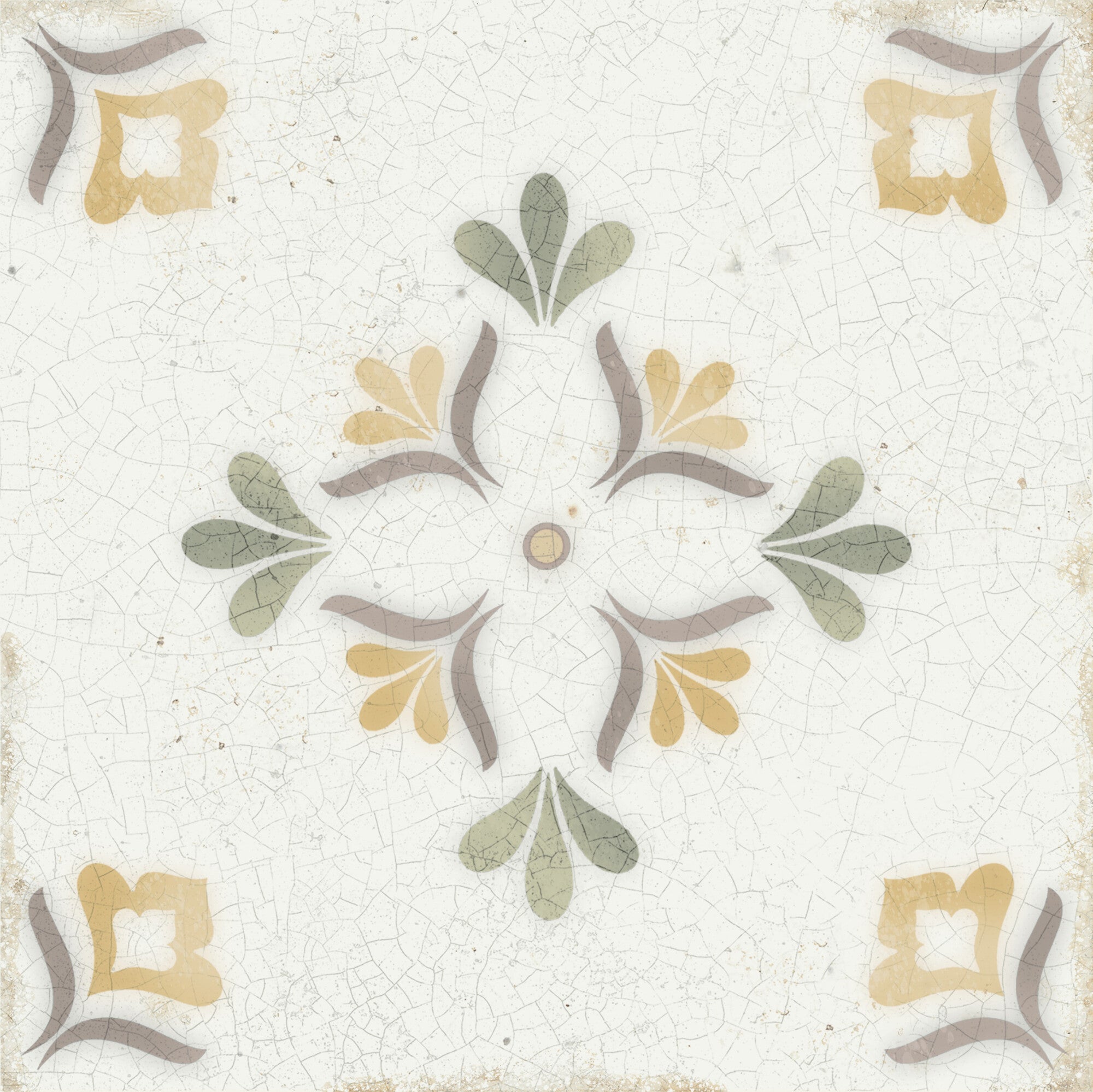 Mayolica Flower Pattern Wall Tile 15x15cm Gloss Deluxe Bathrooms