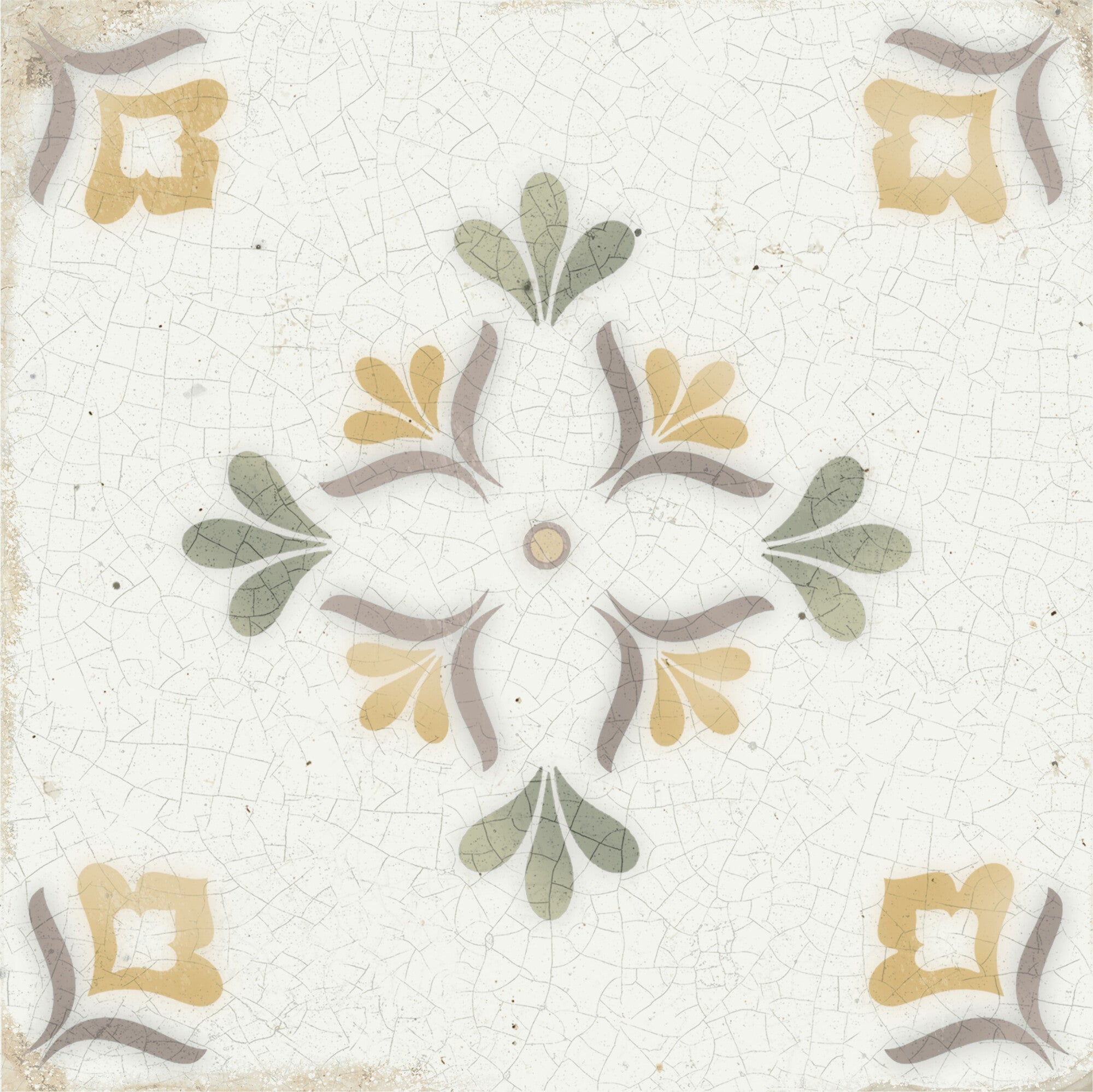 Mayolica Flower Pattern Wall Tile 15x15cm Gloss Deluxe Bathrooms