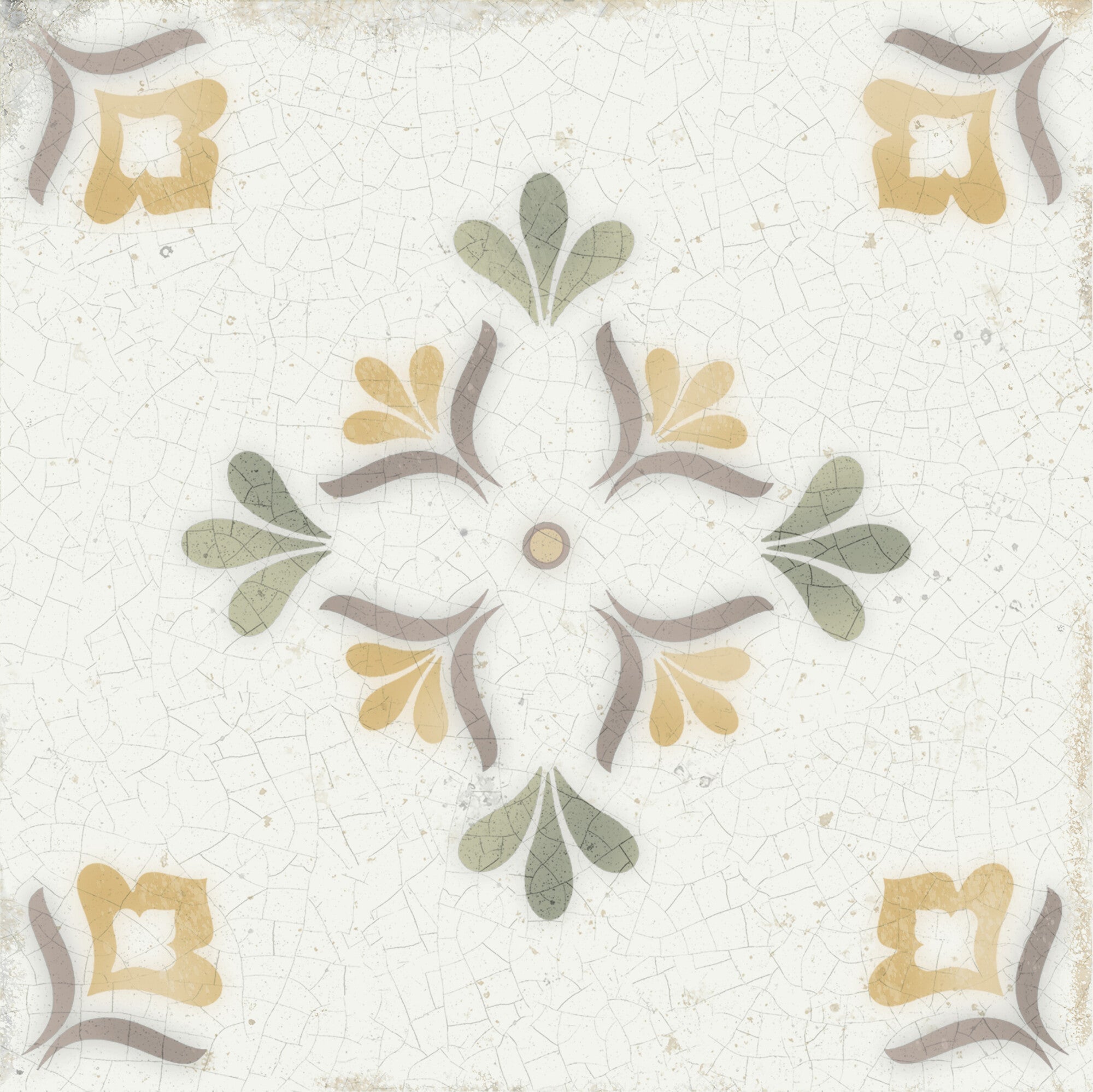 Mayolica Flower Pattern Wall Tile 15x15cm Gloss Deluxe Bathrooms