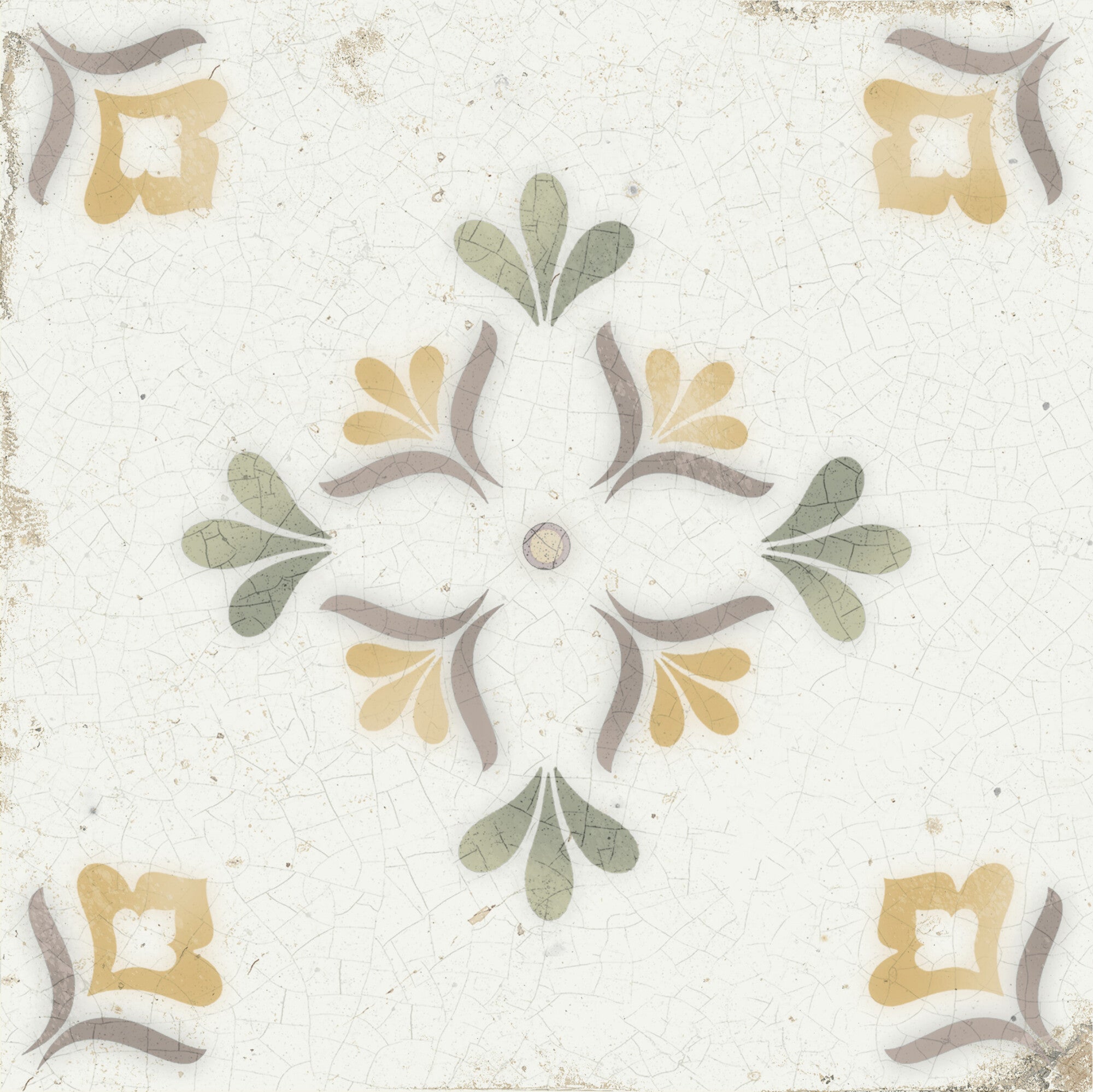 Mayolica Flower Pattern Wall Tile 15x15cm Gloss Deluxe Bathrooms