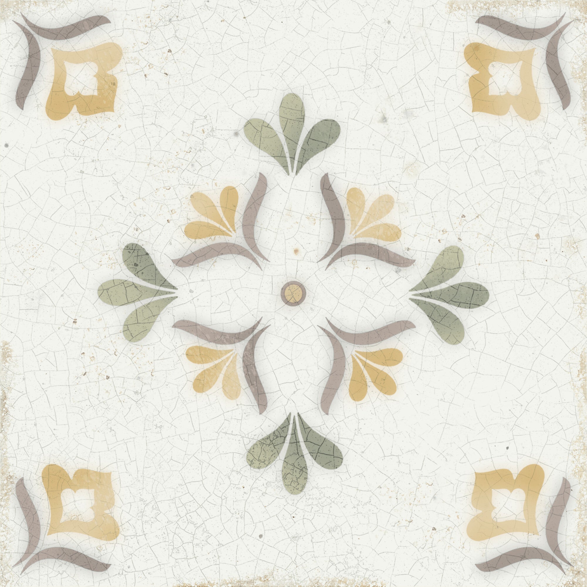 Mayolica Flower Pattern Wall Tile 15x15cm Gloss Deluxe Bathrooms