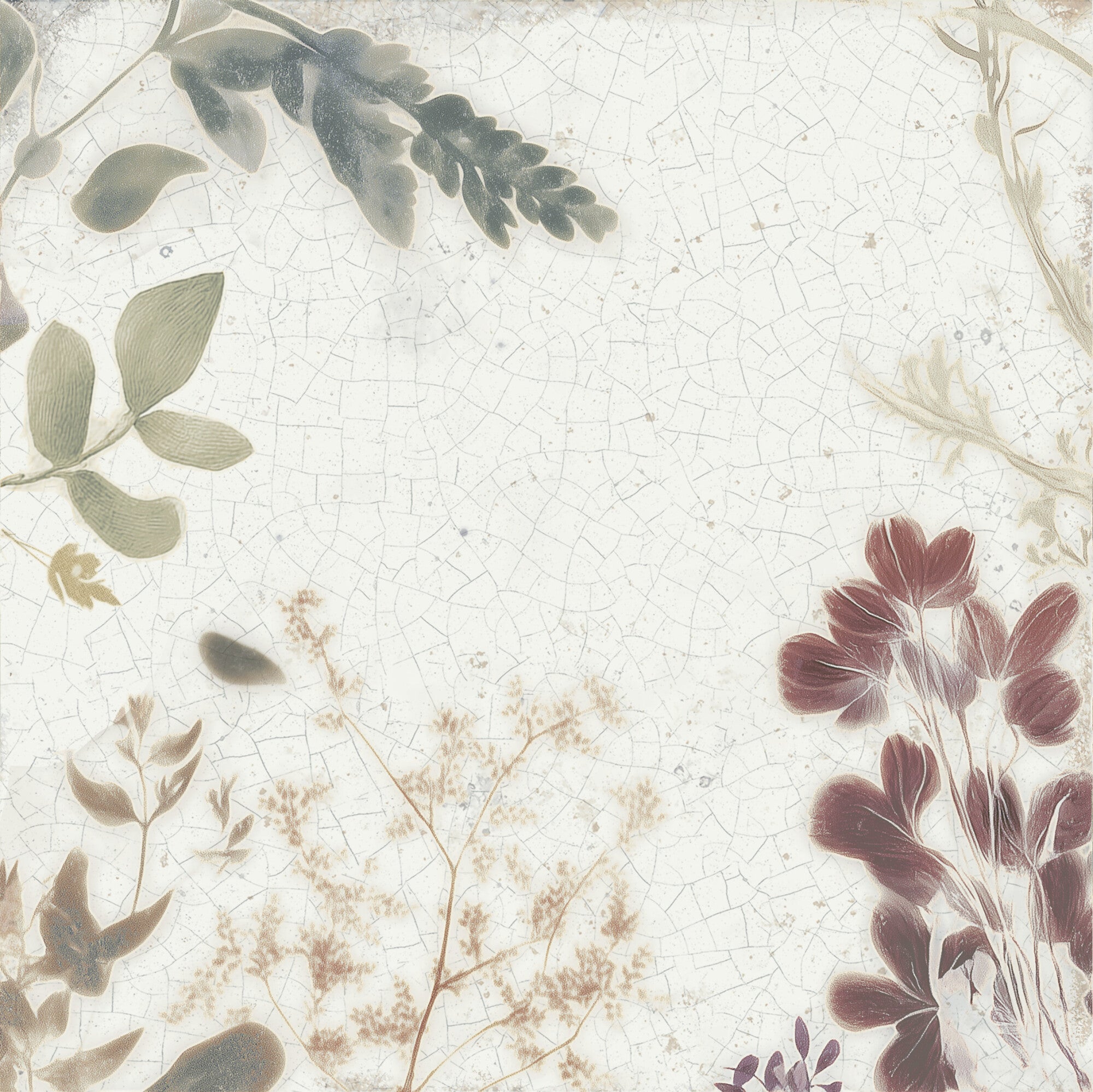 Mayolica Forest Pattern Wall Tile 15x15cm Gloss Deluxe Bathrooms