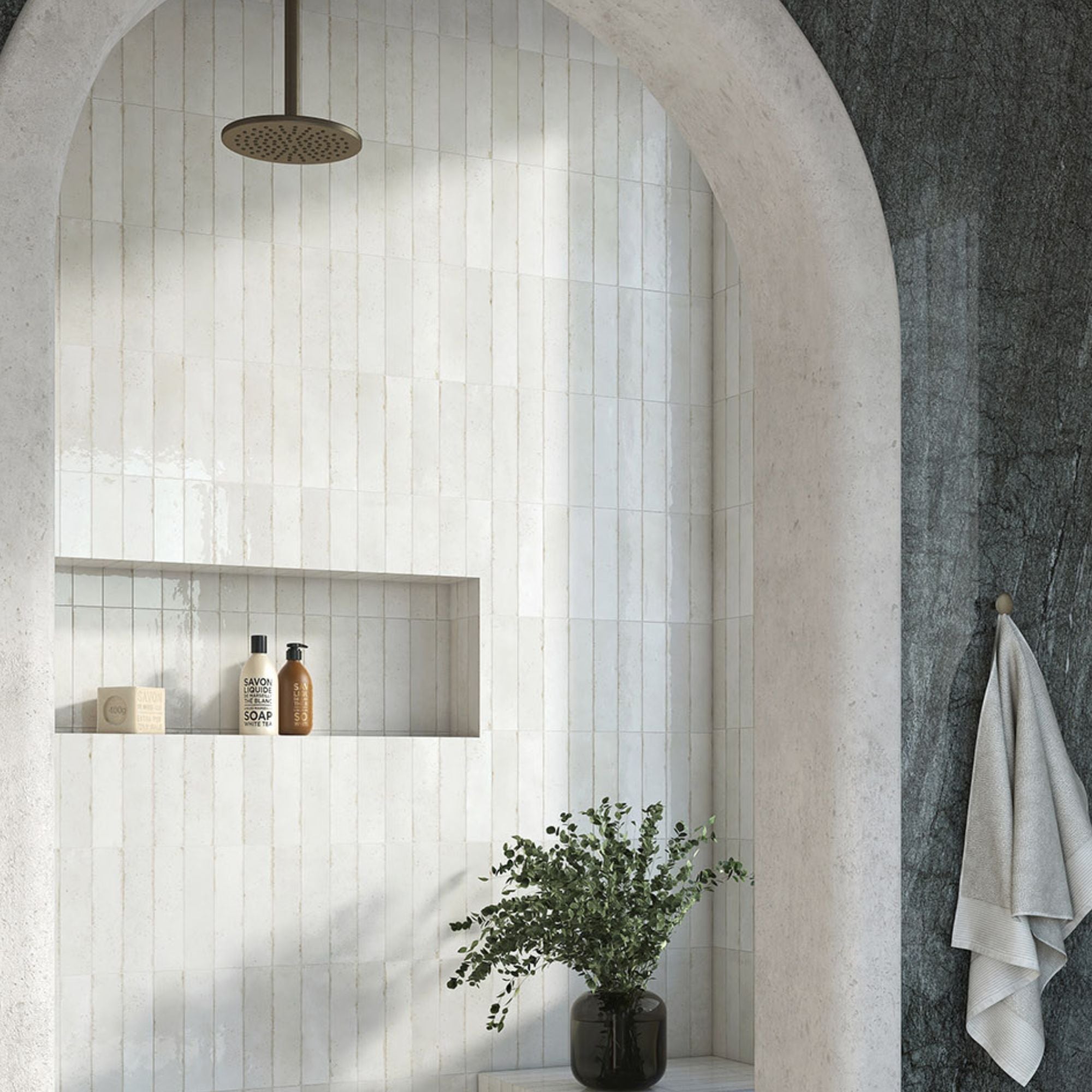 Medina Latte Porcelain Tile 6x25cm Gloss