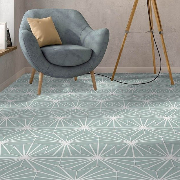 Deluxe Lilypad Aquamarina Porcelain Matt Tile 23x20cm