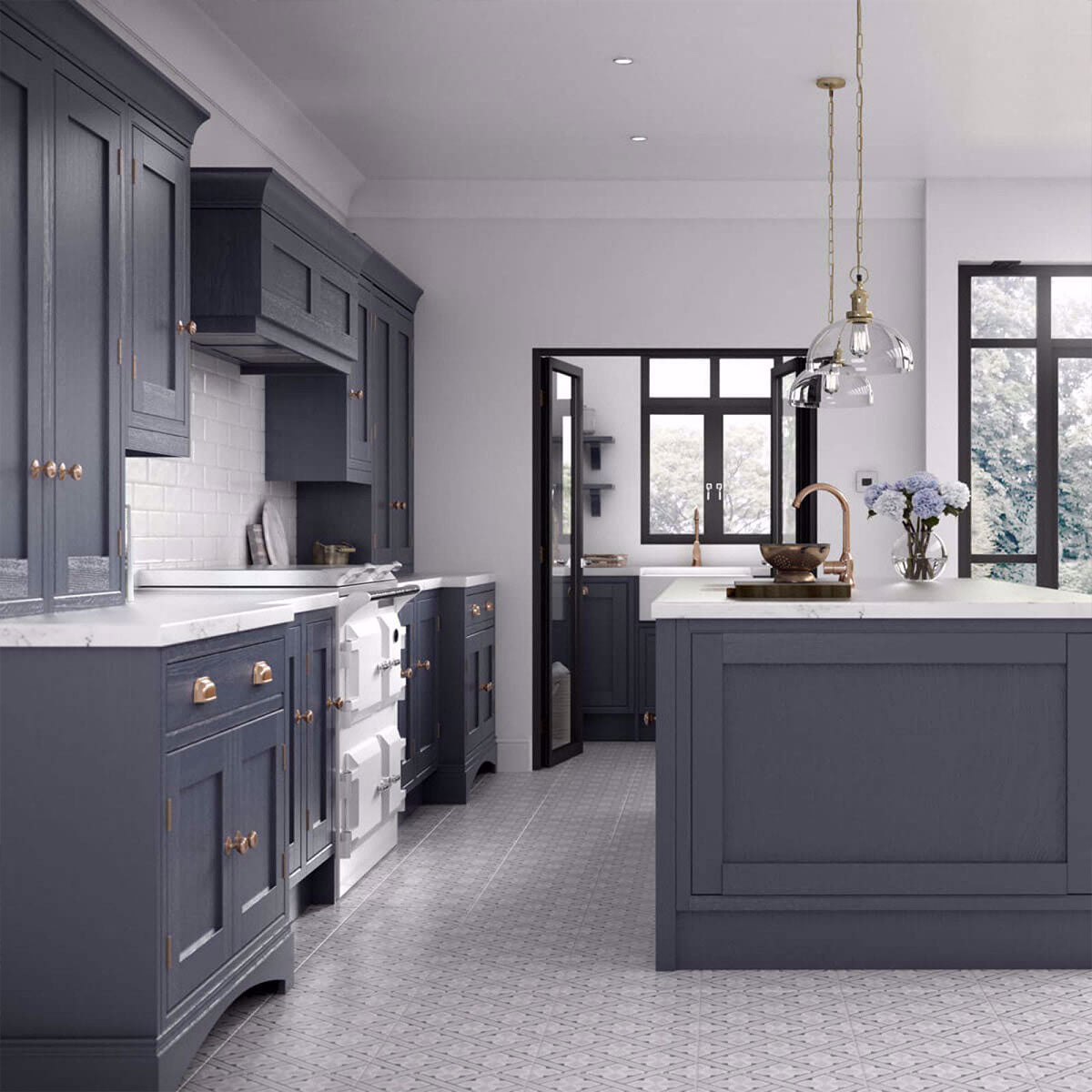 Laura Ashley Mr Jones Dove Grey Floor Tile 33cm x 33cm