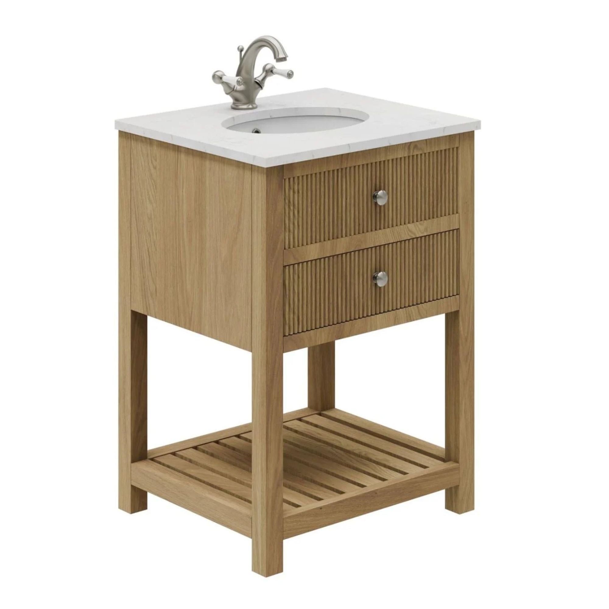 Newbury 600 Fluted Floorstanding 2-Drawer Vanity Unit With Basin