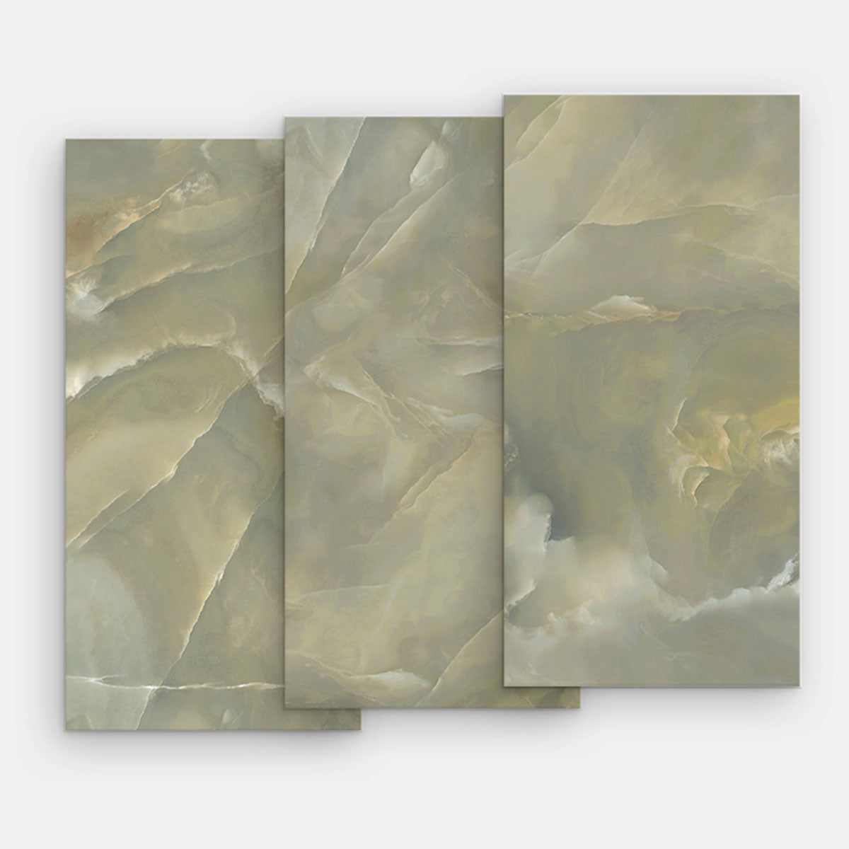 Deluxe Onyx Green Marble Effect Porcelain Tile 60x120cm Gloss