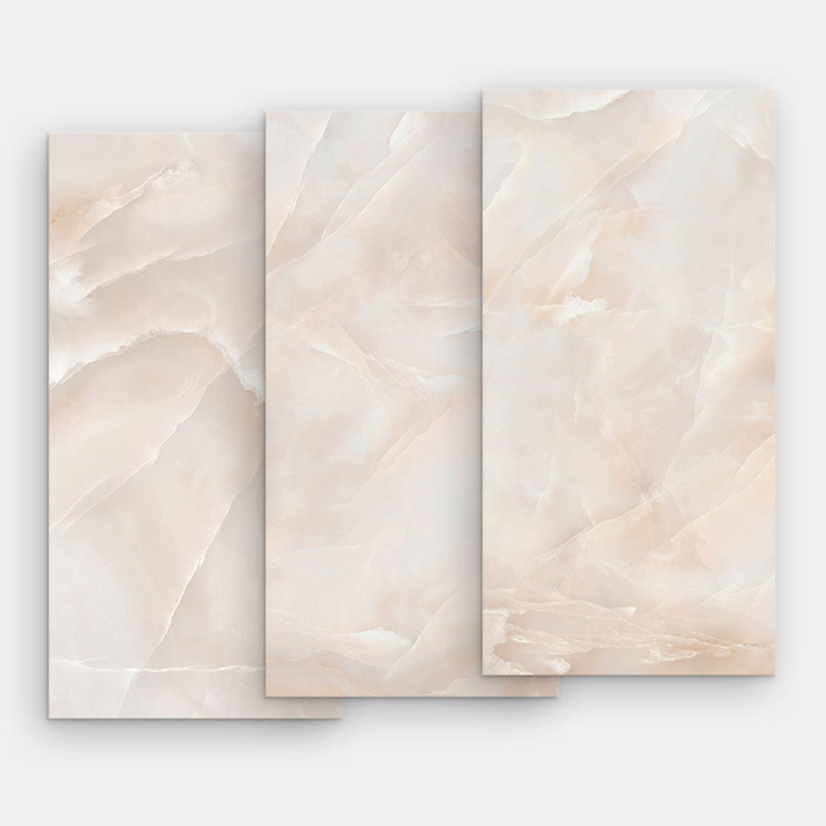 Deluxe Onyx Rose Marble Effect Porcelain Tile 60x120cm Gloss
