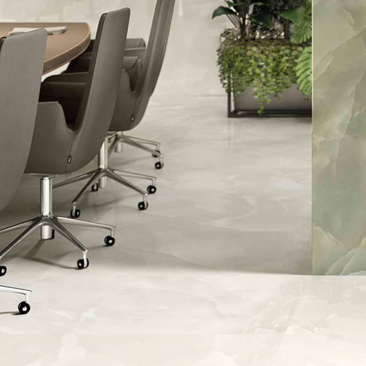 Deluxe Onyx Blanco Marble Effect Porcelain Tile 60x120cm Gloss