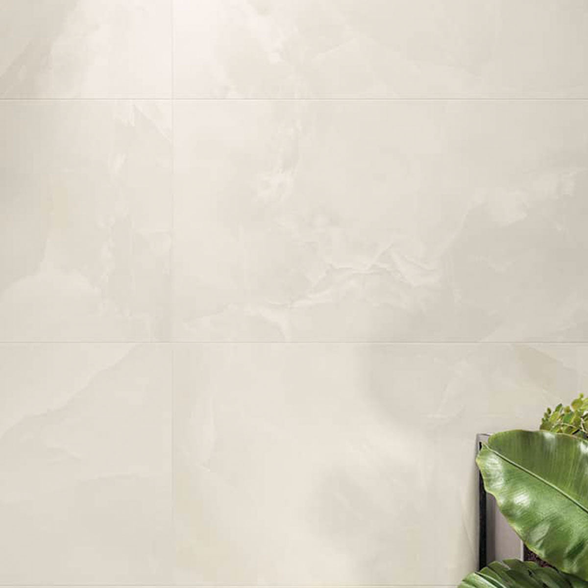 Deluxe Onyx Blanco Marble Effect Porcelain Tile 60x120cm Gloss