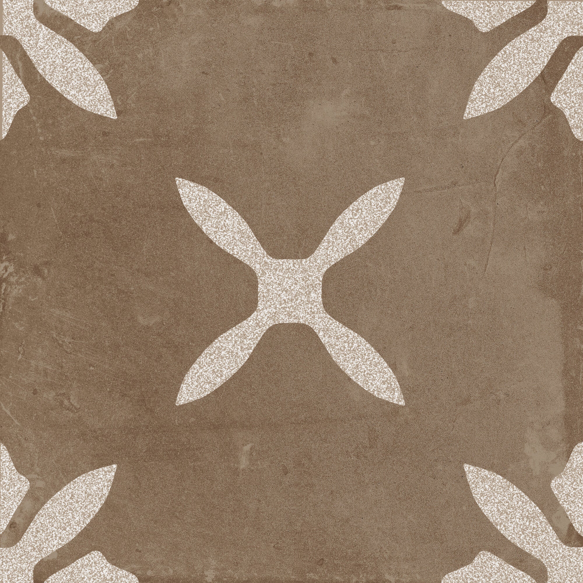 Pangea Chocolate Flower Pattern Porcelain Tile 22x22cm Matt