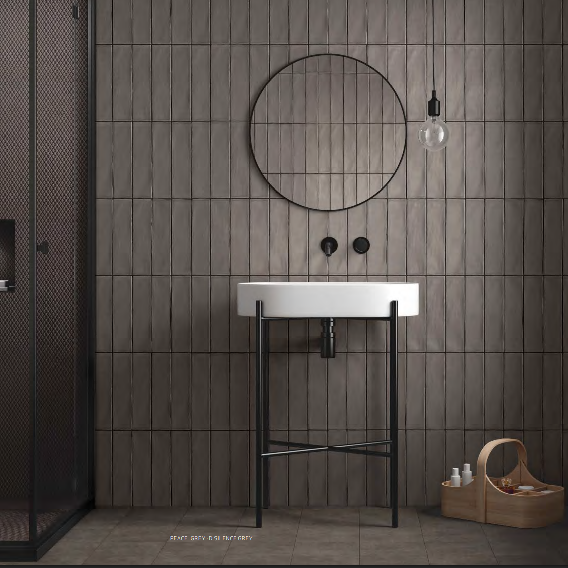 Peace Grey Ceramic Wall Tile Matt 7.5x30cm