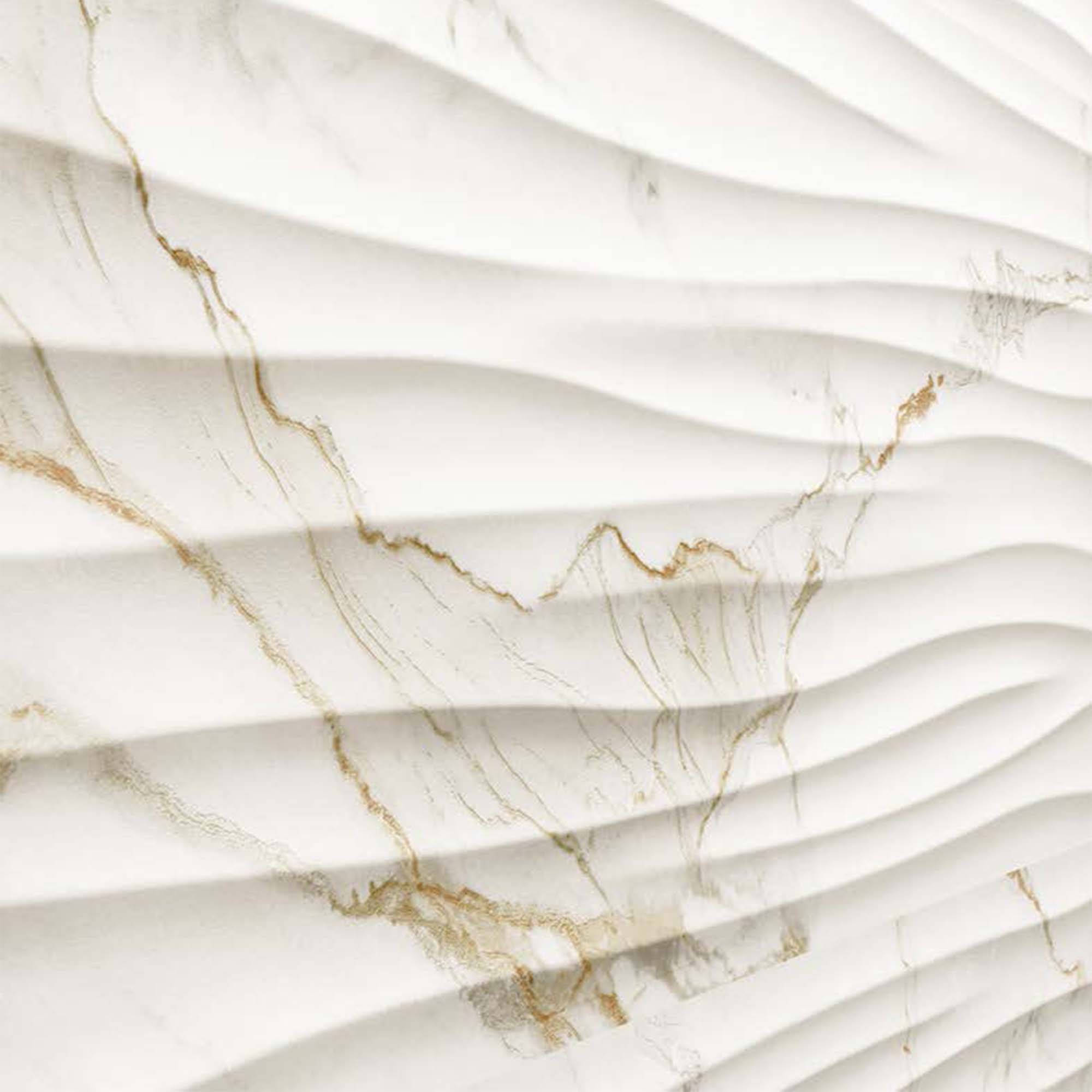 praline gold marble effect ceramic 4d tile decor matt 33x100cm