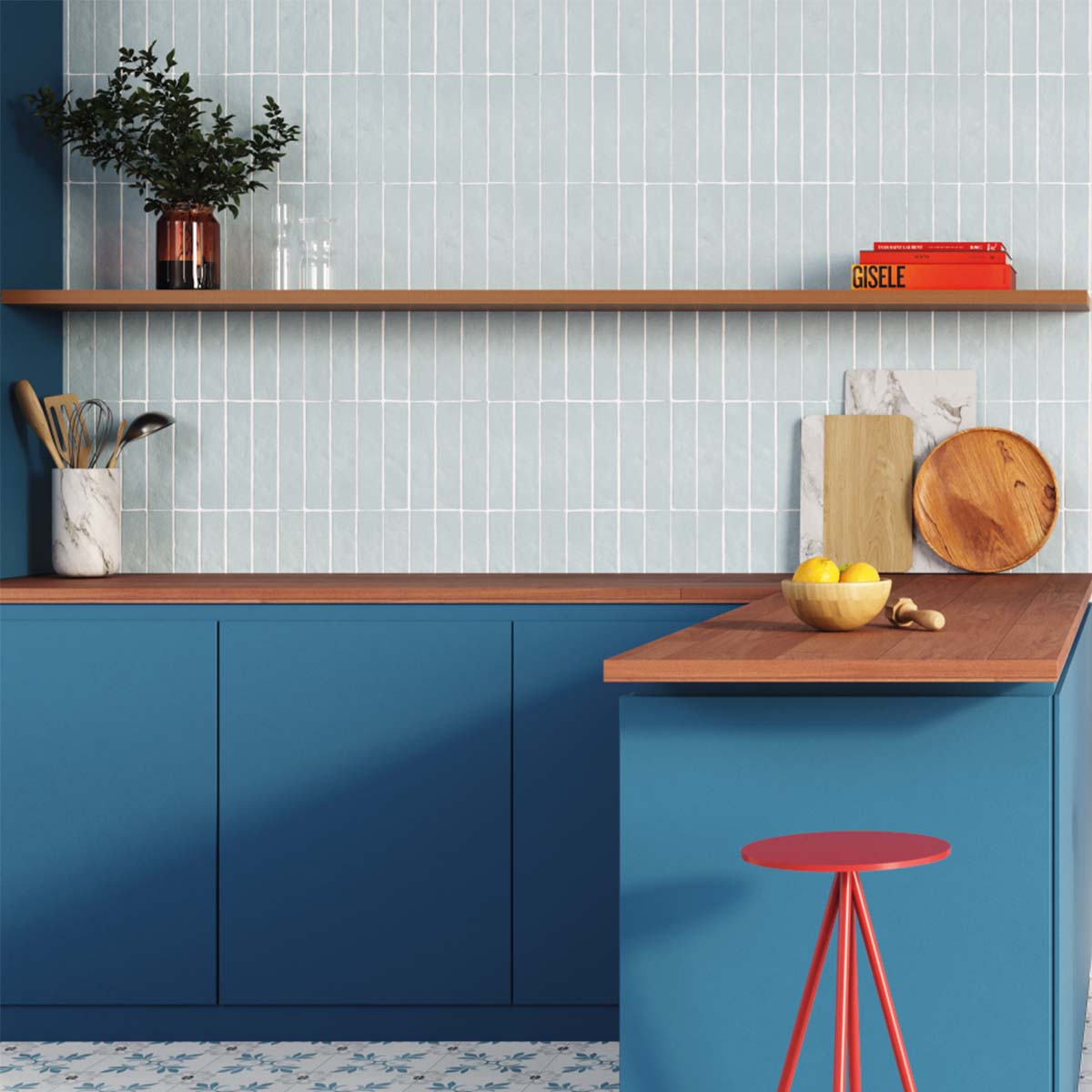 rabat green wall porcelain tile 6x24.6cm matt